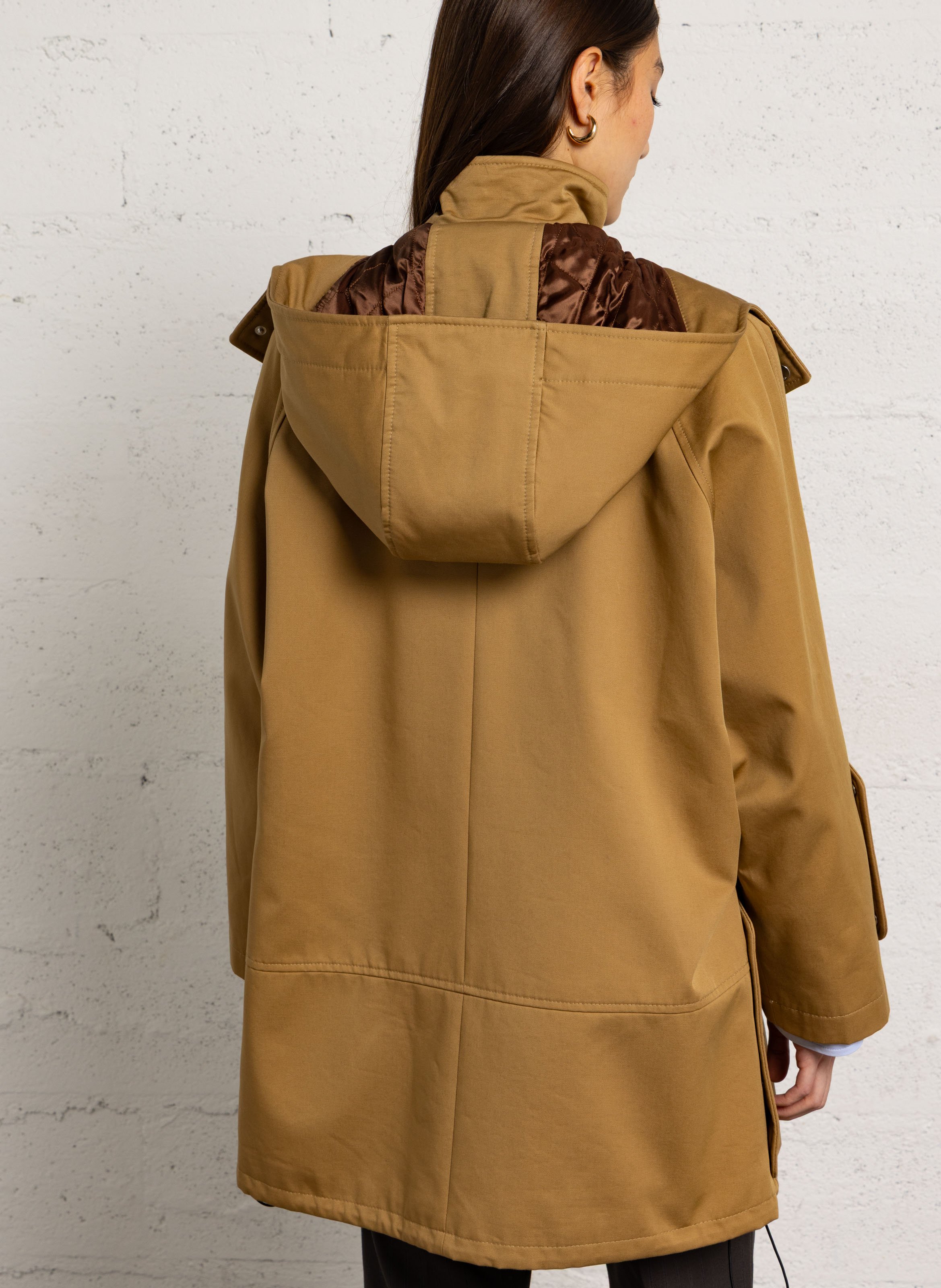 Jas met opstaande kraag en effen capuchon MARGAUX LONNBERG Beige