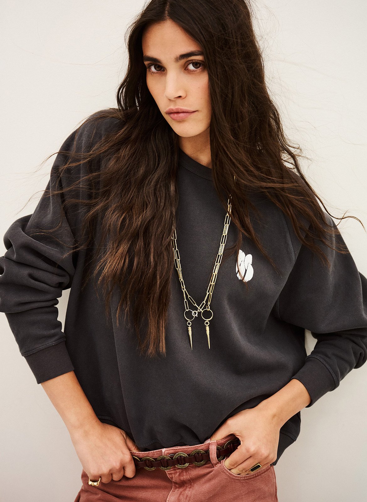 Weites Rundhals-Sweatshirt aus Baumwolle BA&SH