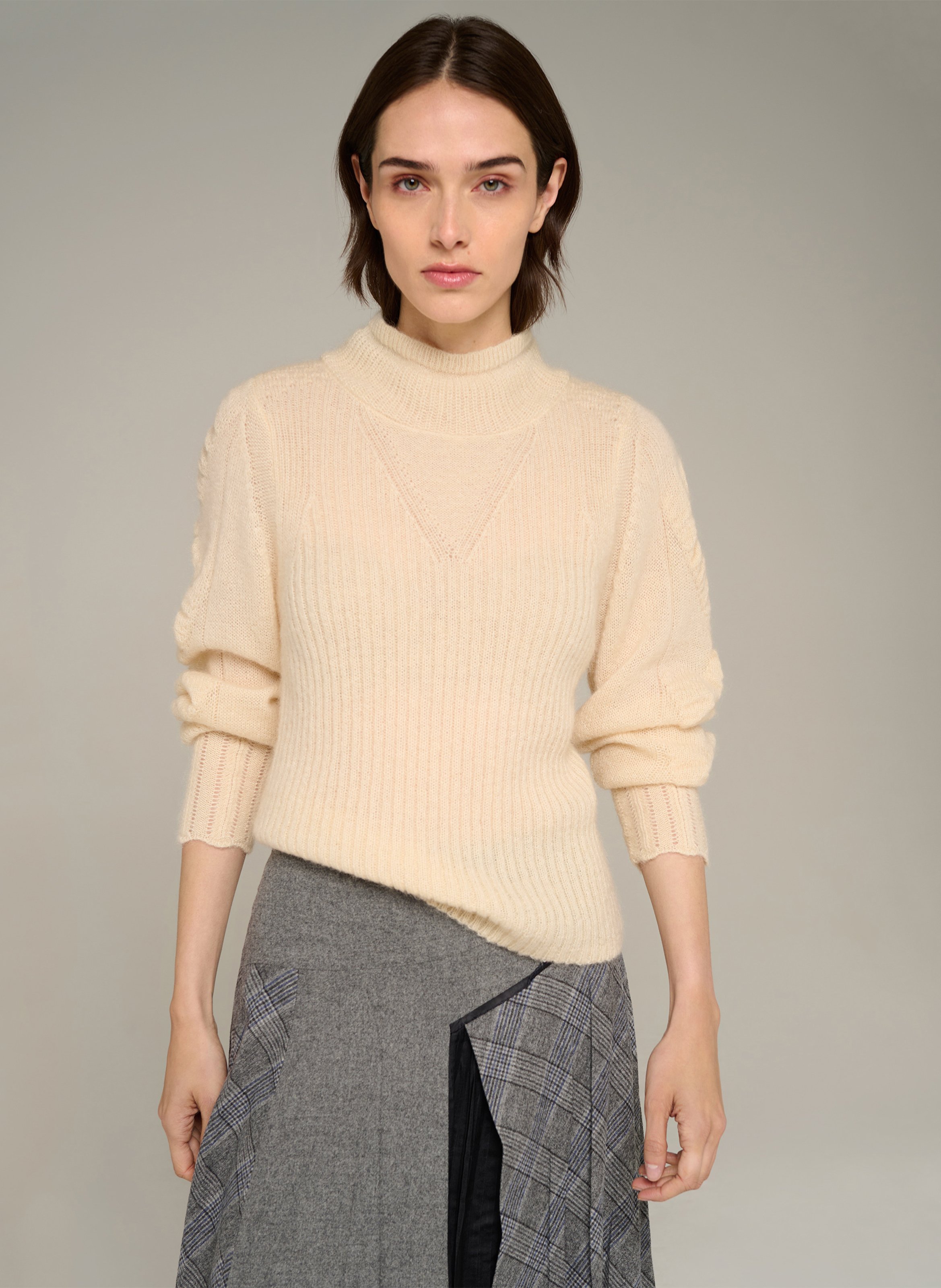 Pull droit en laine mélangée COTELAC