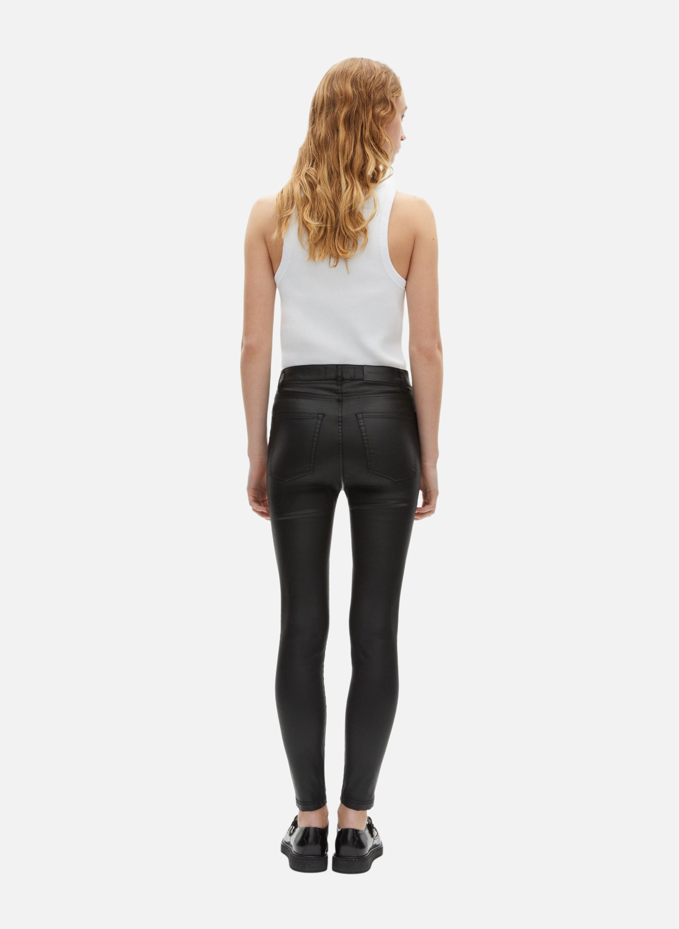 Stretch slim leather effect jeans THE KOOPLES Black