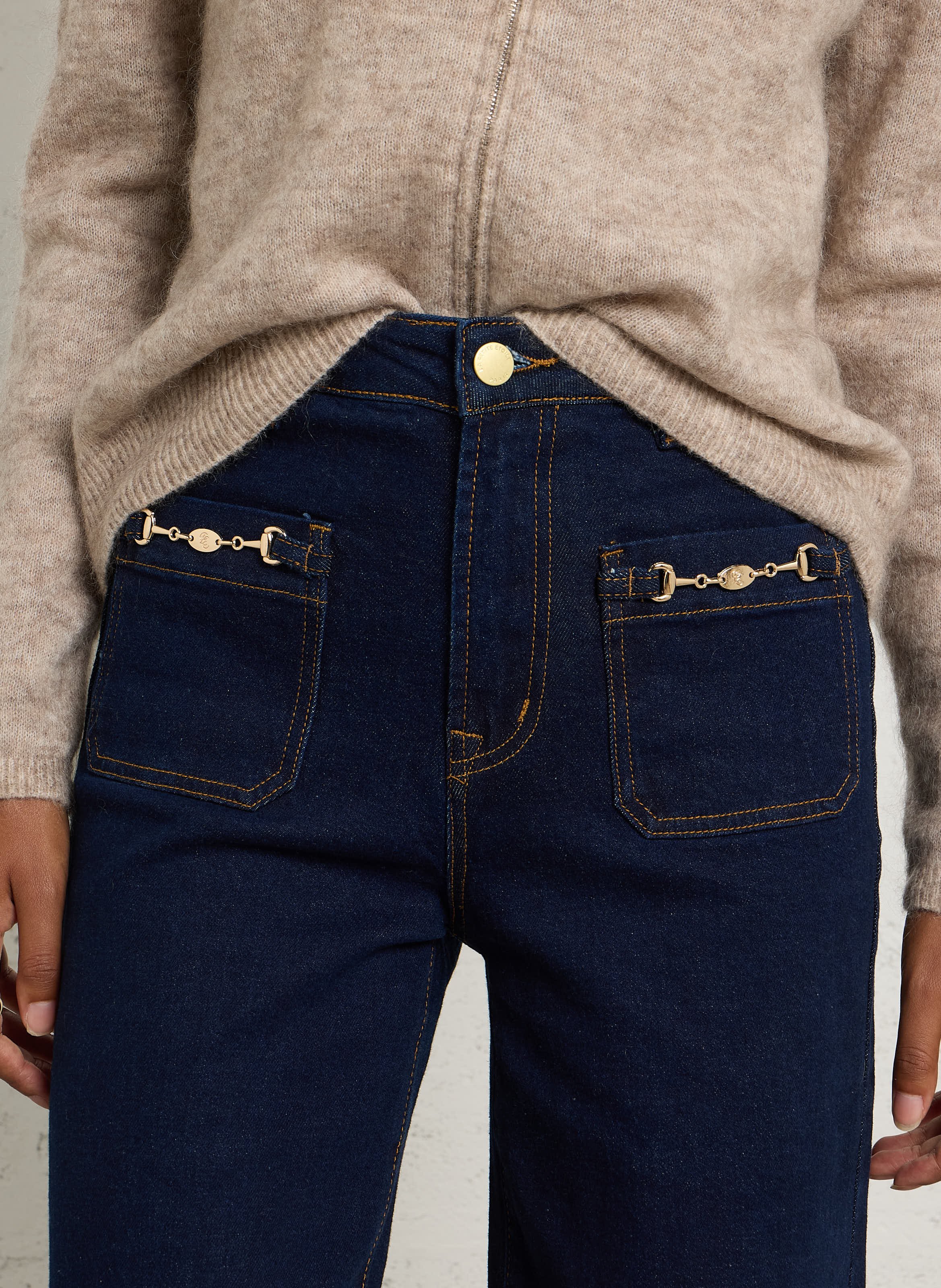 Flared Jeans aus Baumwoll-Mix mit hohem Bund LA PETITE ETOILE Blau
