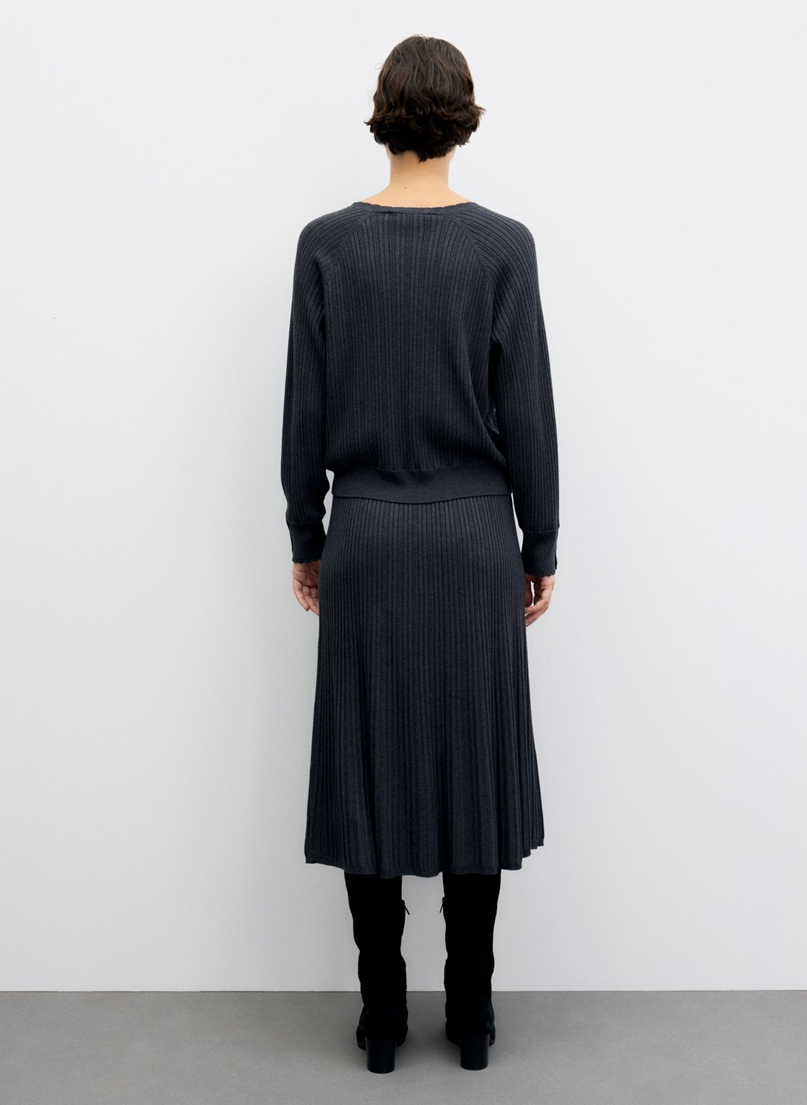Pull droit col rond en laine mélangée GERARD DAREL Gris