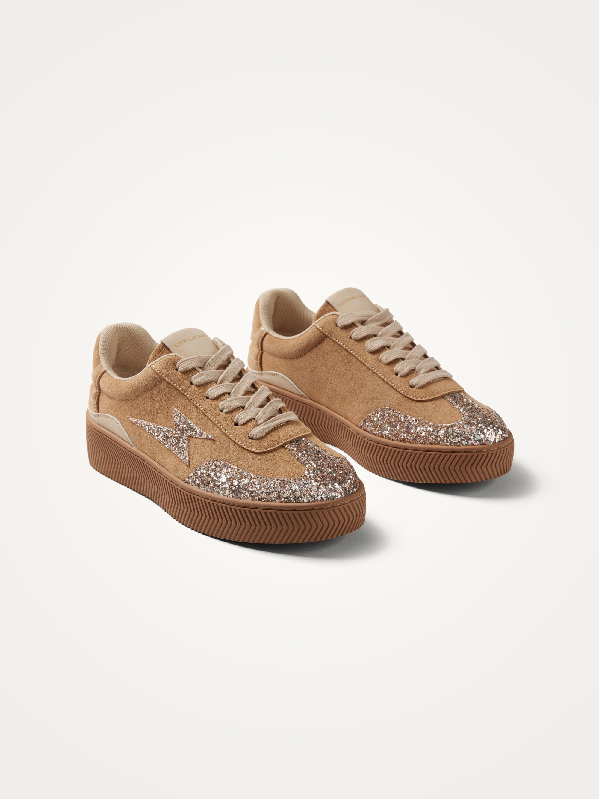 Low-top glitter sneakers VANESSA WU Beige