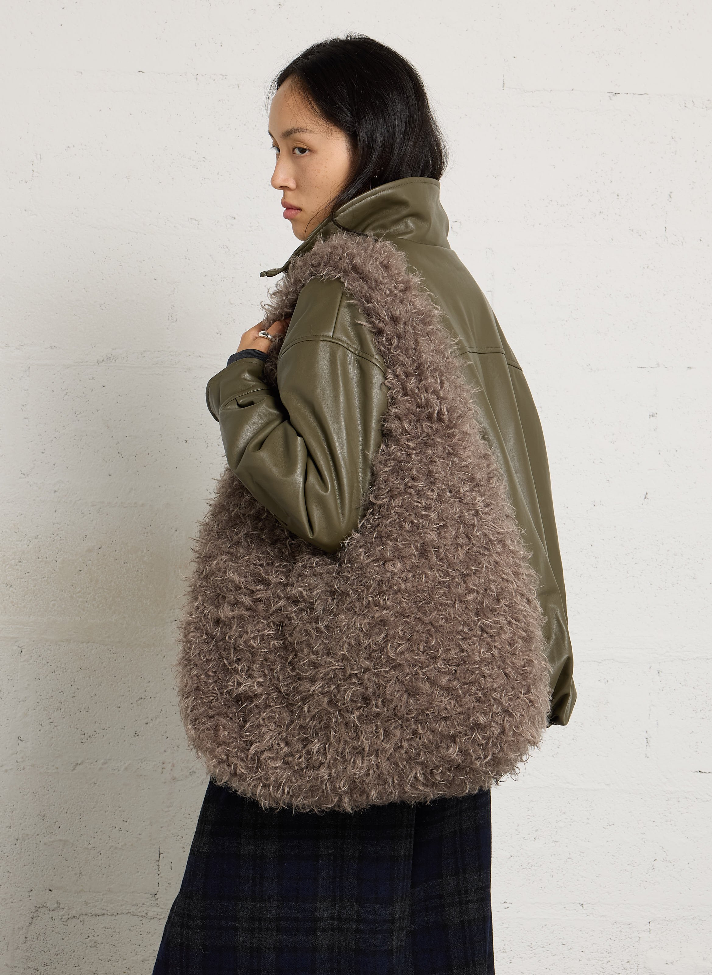 Faux fur shopper bag BELLEROSE Beige