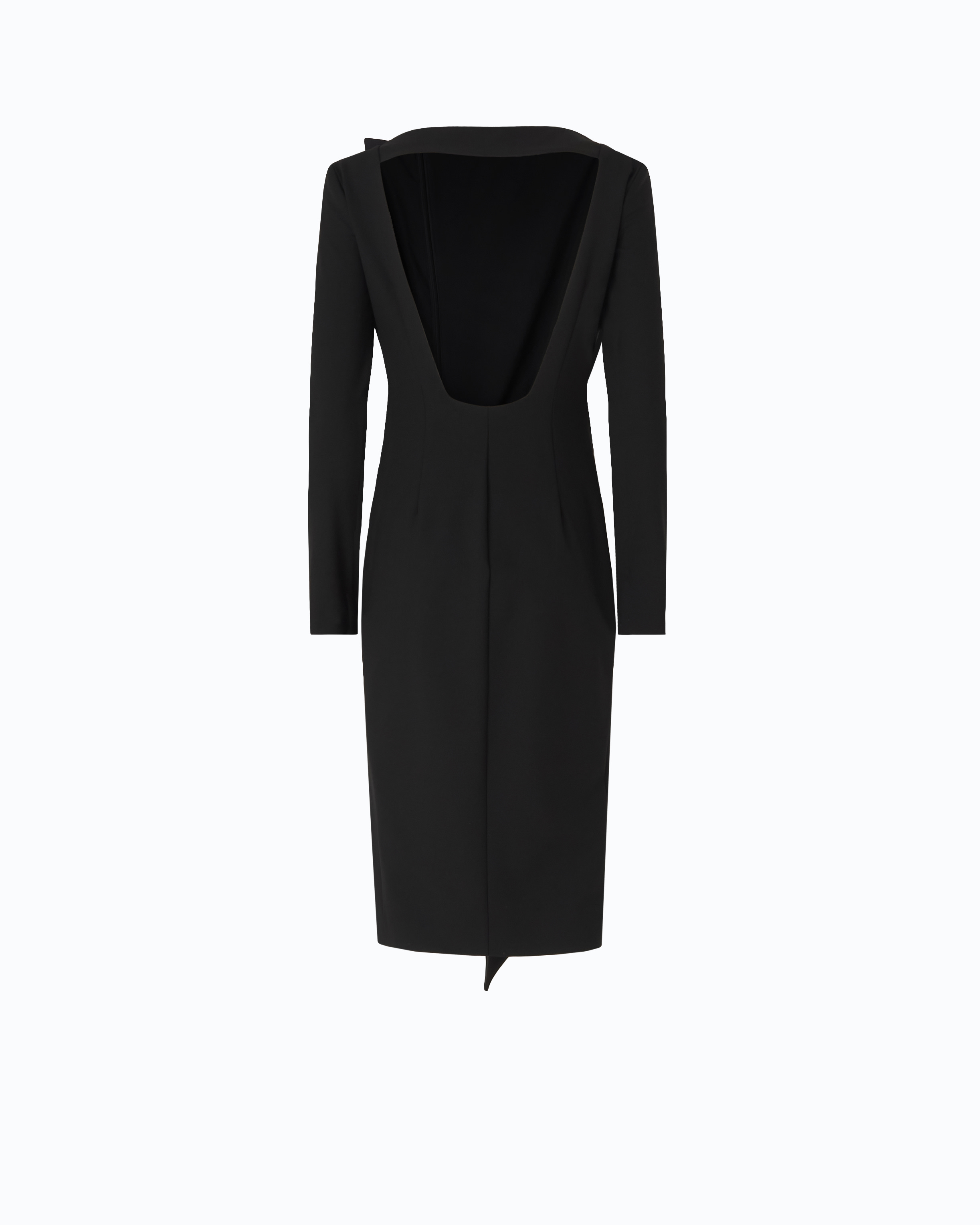 Robe fourreau mi-longue à volants et dos nu PINKO Noir