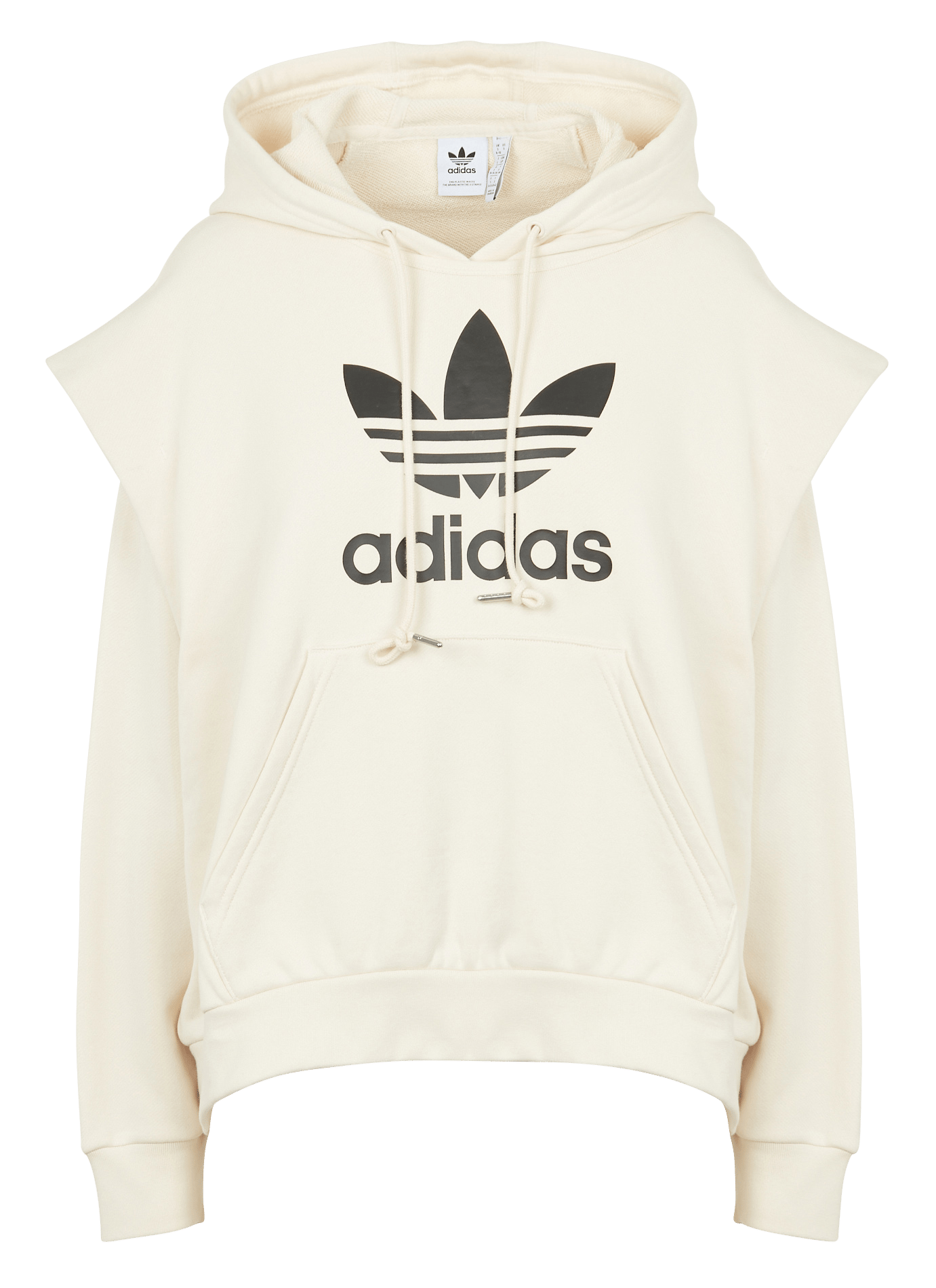 Sweat à capuche deux en un sérigraphié en coton  BeigeADIDAS