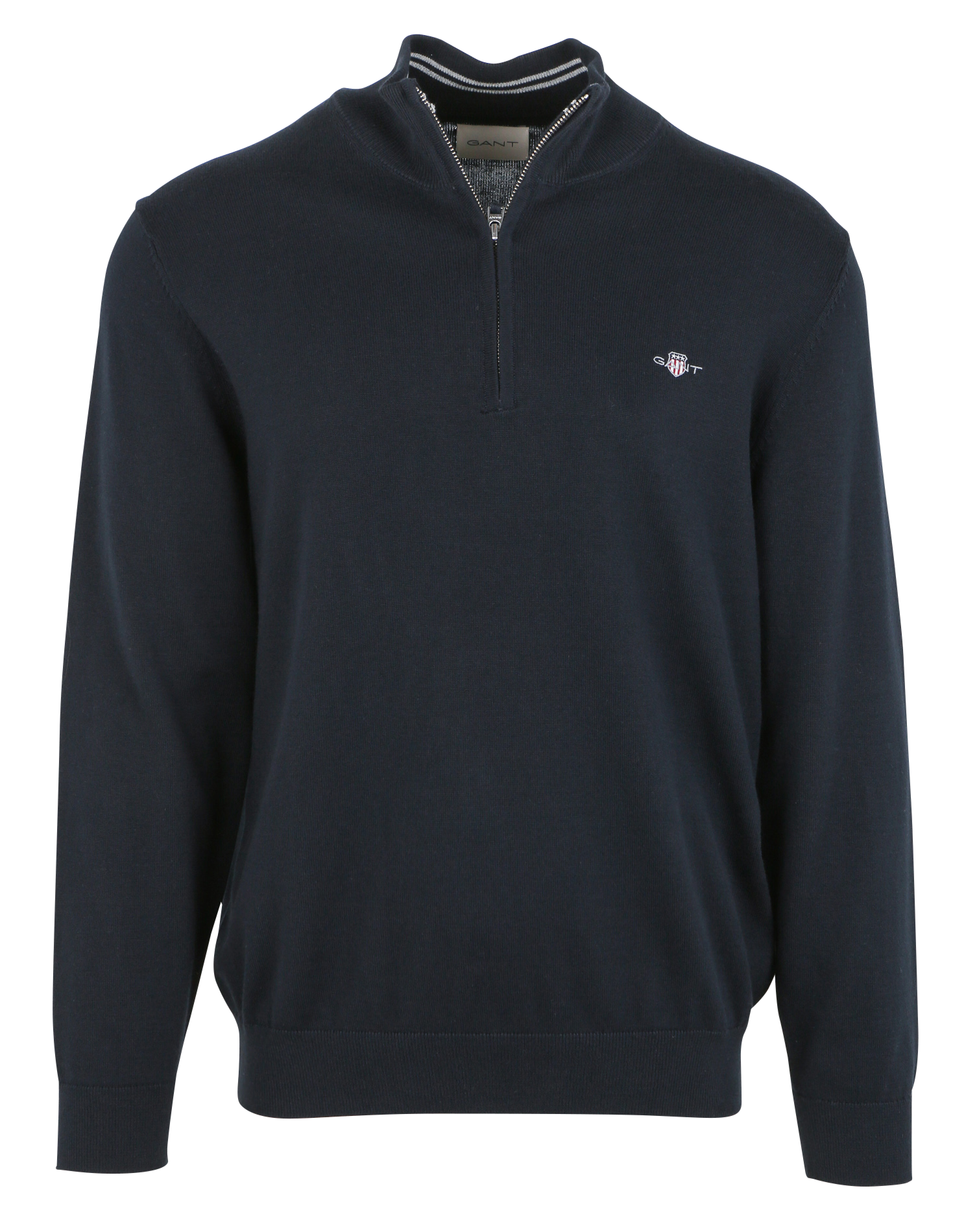 Pull col zippé en coton GANT Bleu