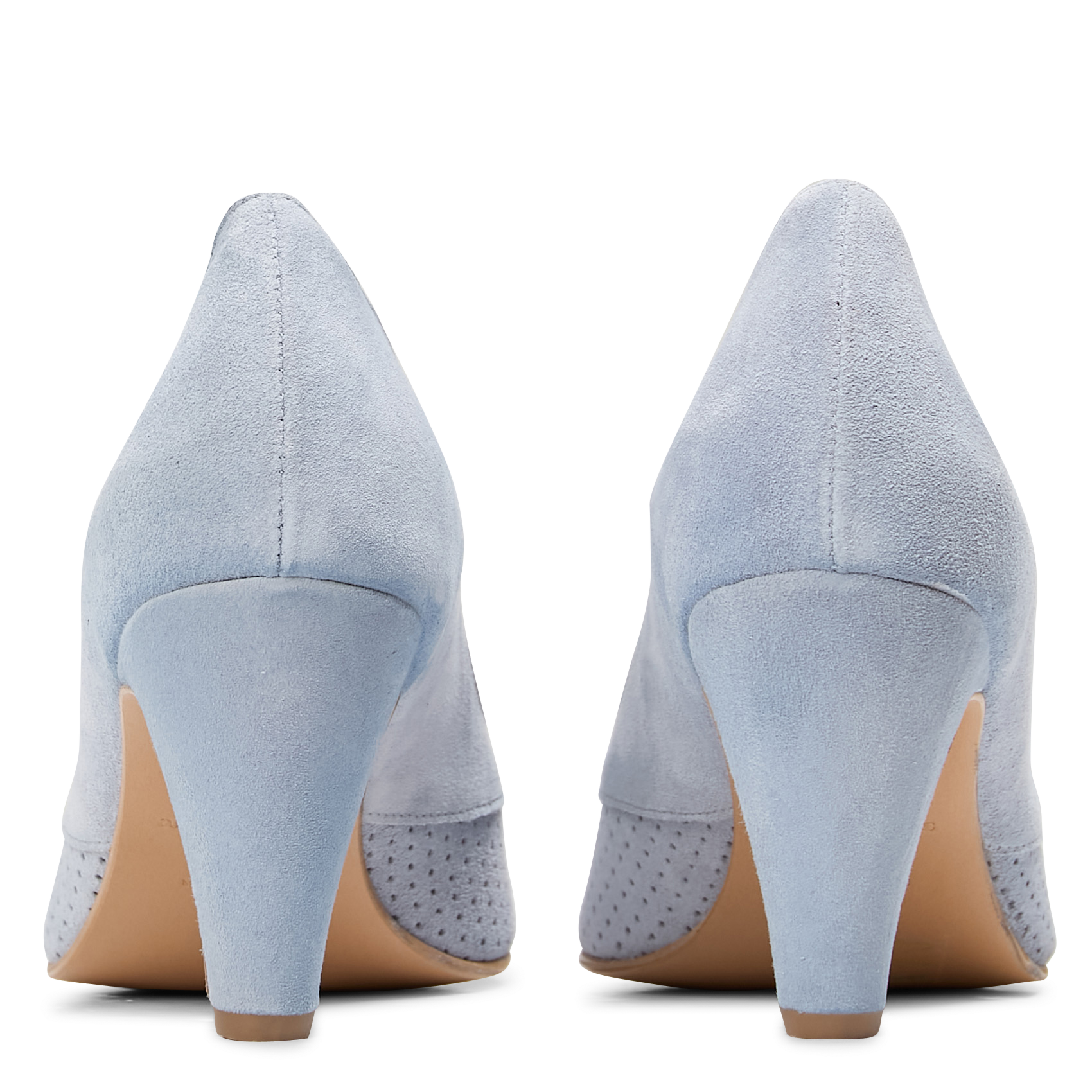 Sandales à talon en cuir velours ANONYMOUS COPENHAGEN Bleu