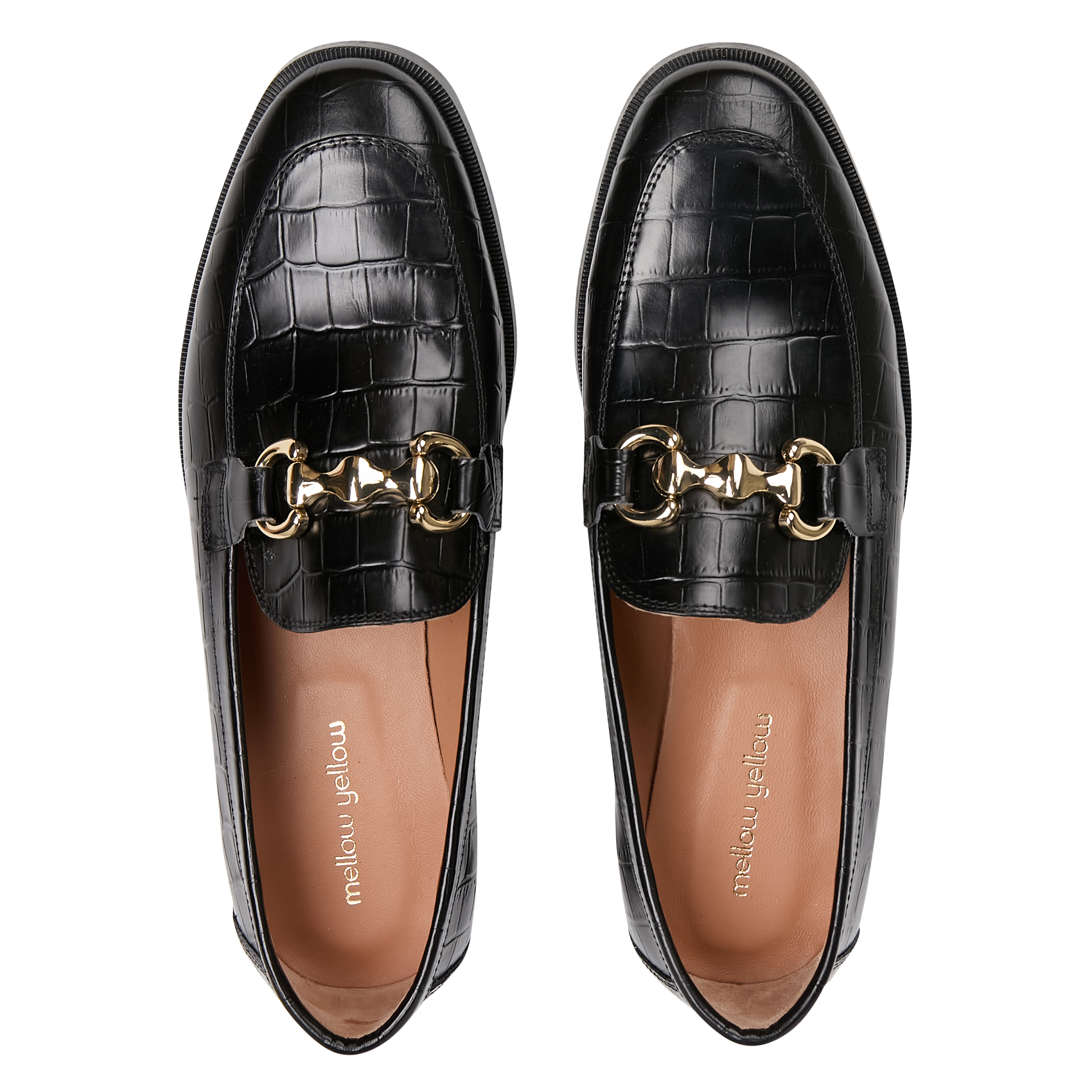 Mocassins en cuir embossé croco MELLOW YELLOW Noir
