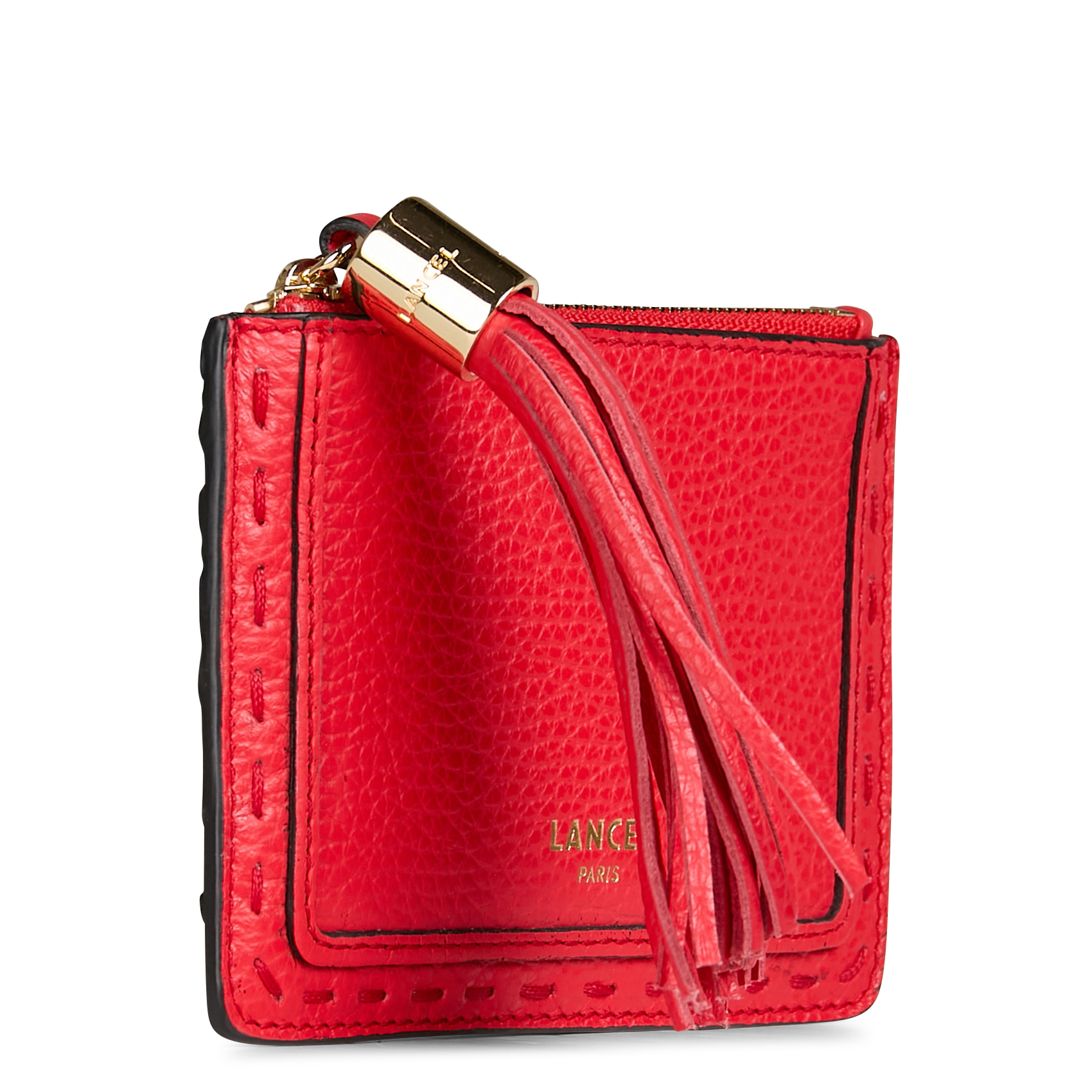 Porte-carte en cuir LANCEL Rouge