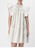 Short dress in cotton and organic cotton blend with ruffles OBJECT