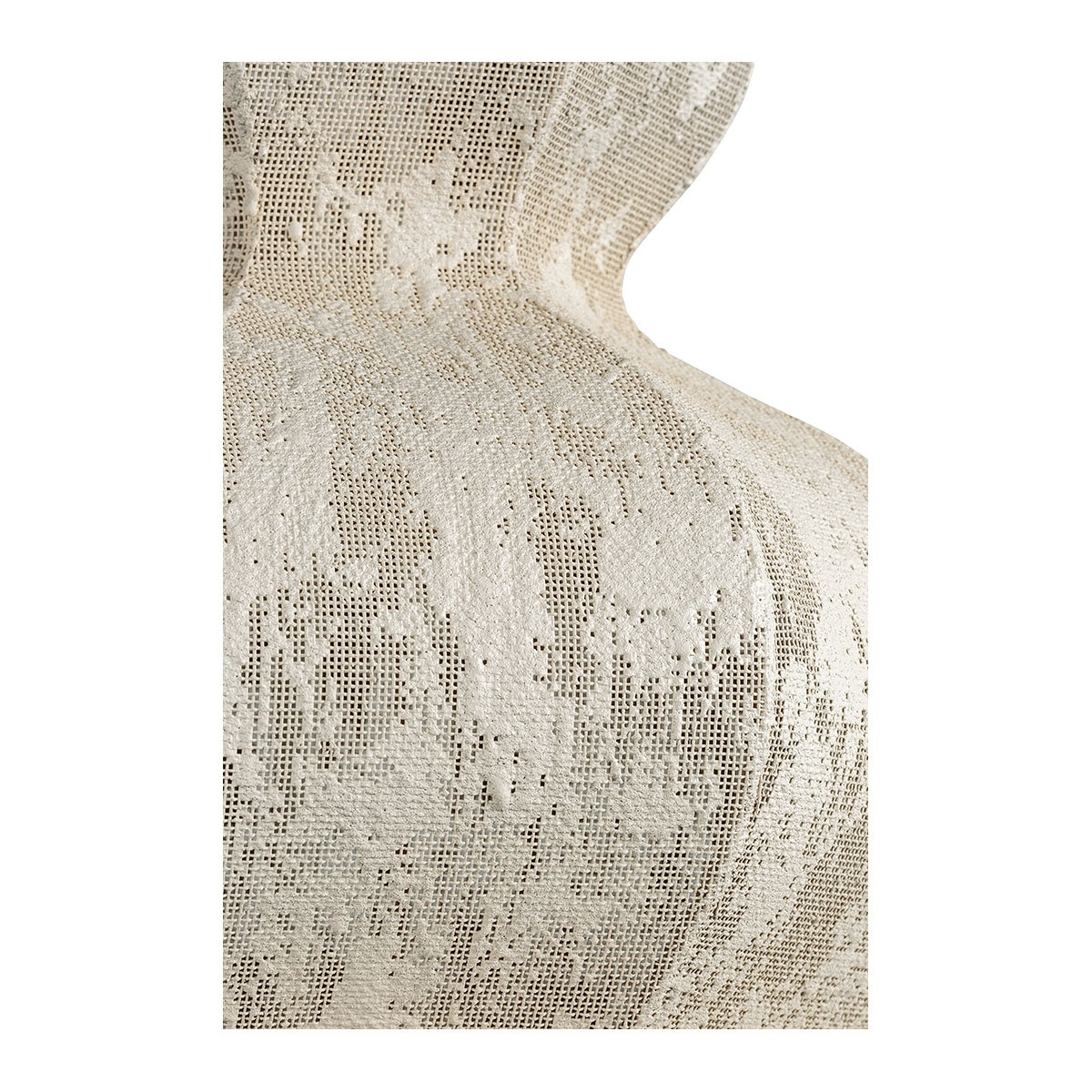 Sora fabric and metal pendant light - cream - ø 49 x 84 cm BLANC D'IVOIRE White