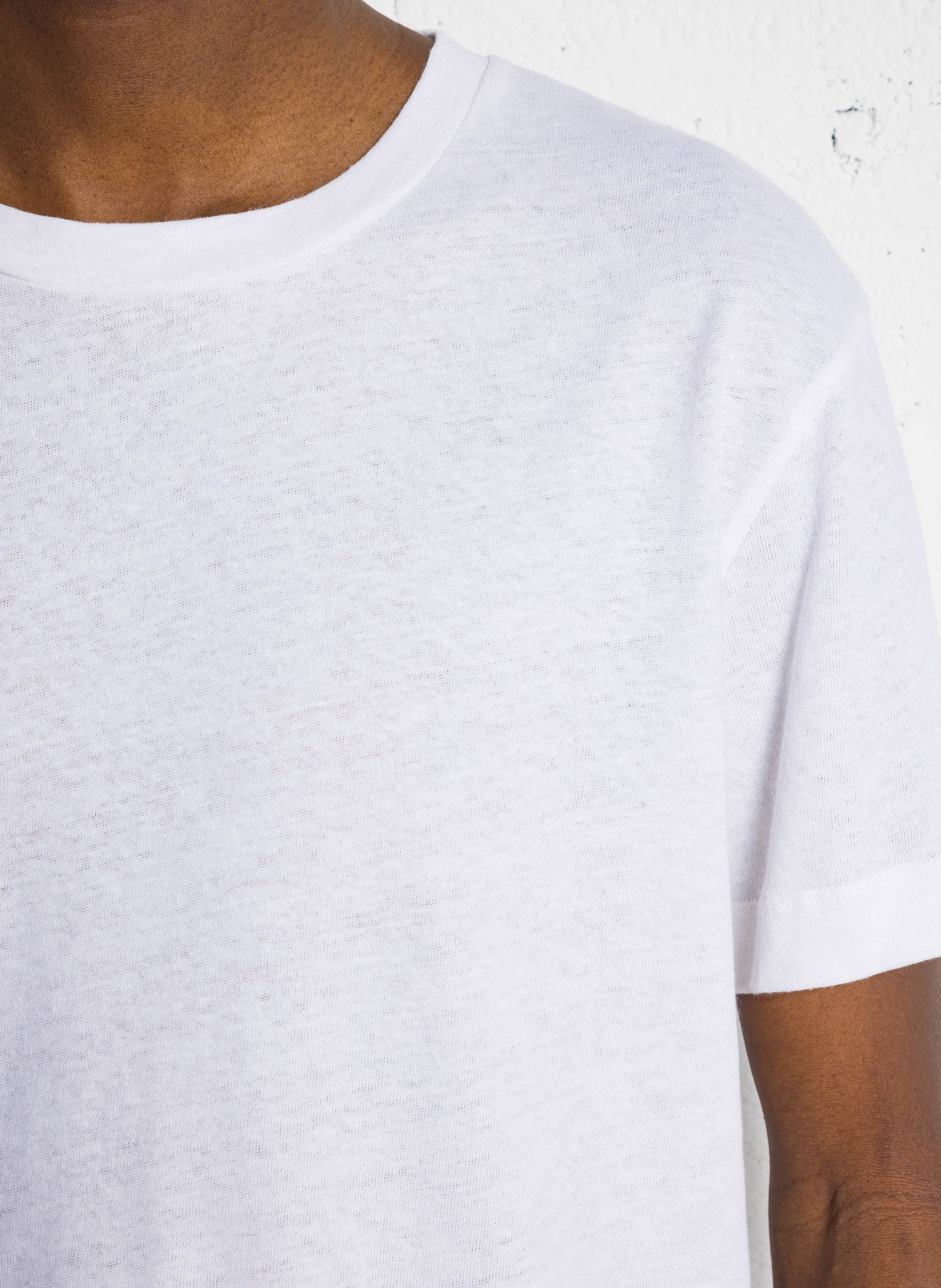 Basic cotton-mix T-shirt AU PRINTEMPS PARIS White