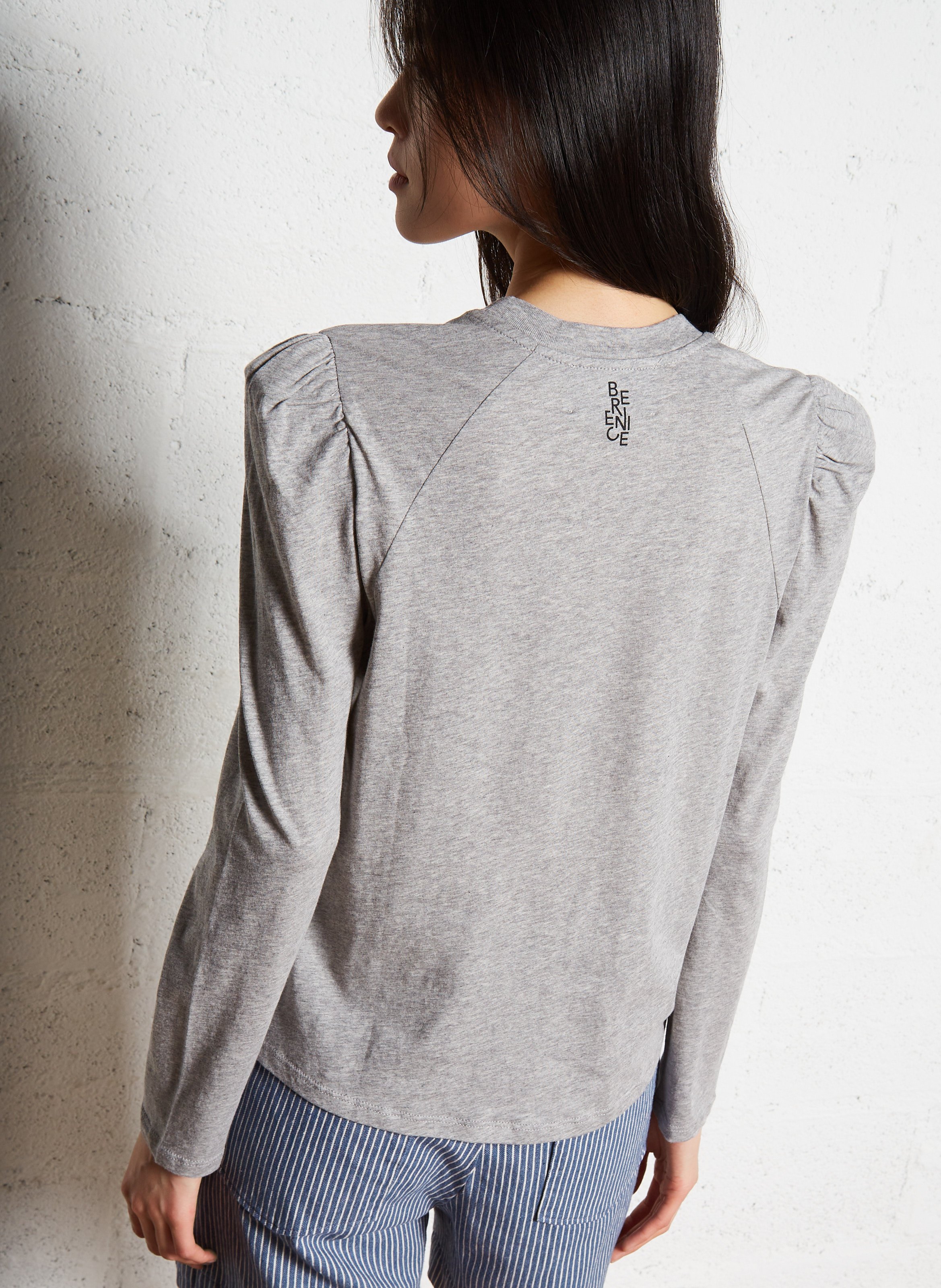 Straight cotton T-shirt Grey