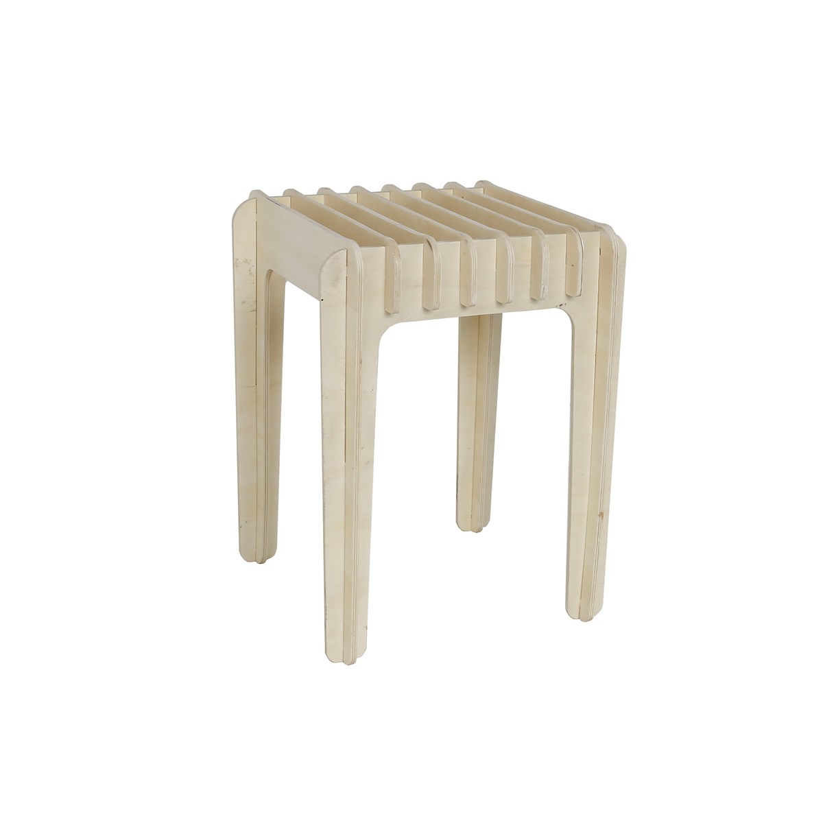 Square plywood stool FACTORY Beige