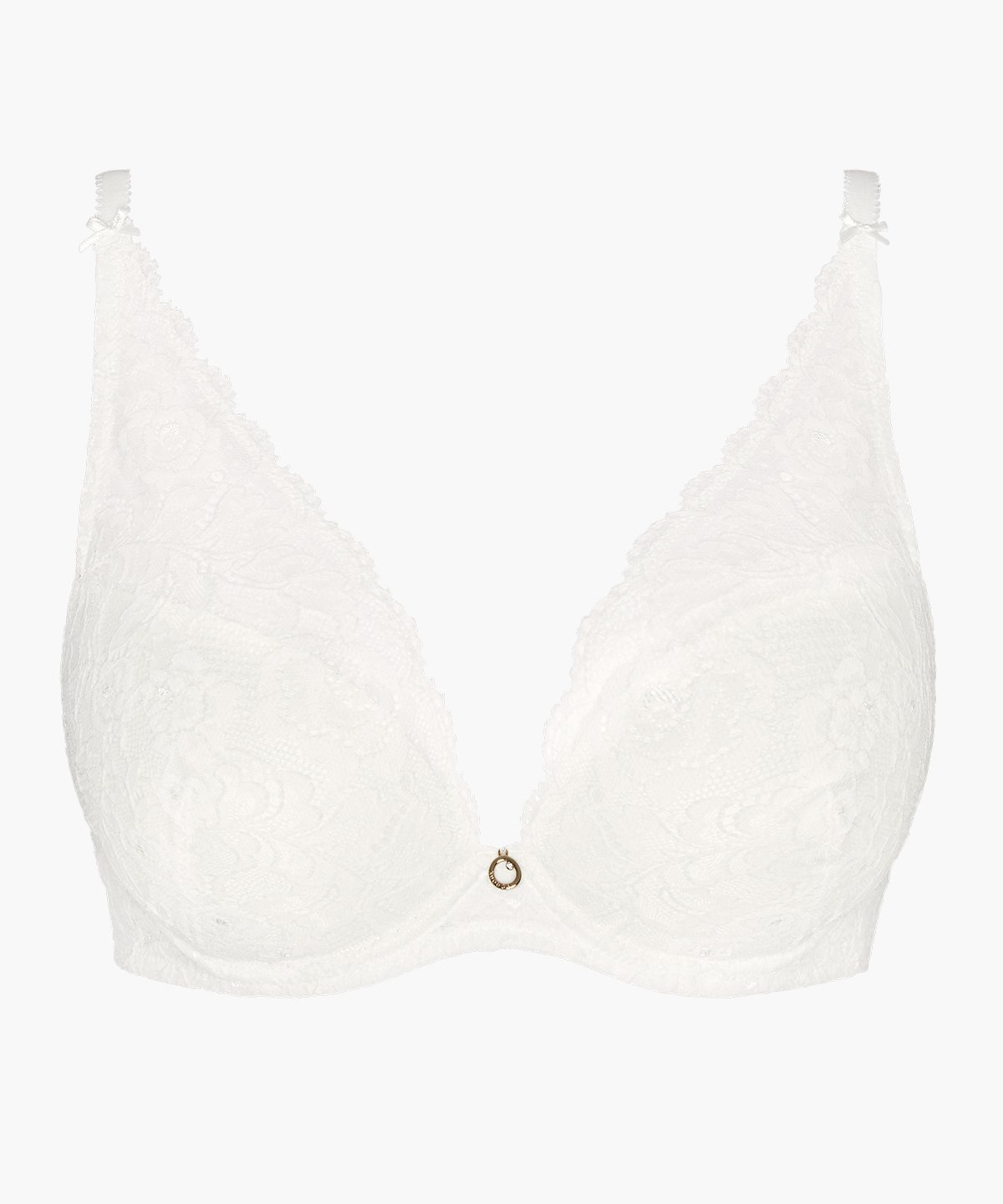 La Reine de la Nuit lyrical black scarf-style plunge bra AUBADE White