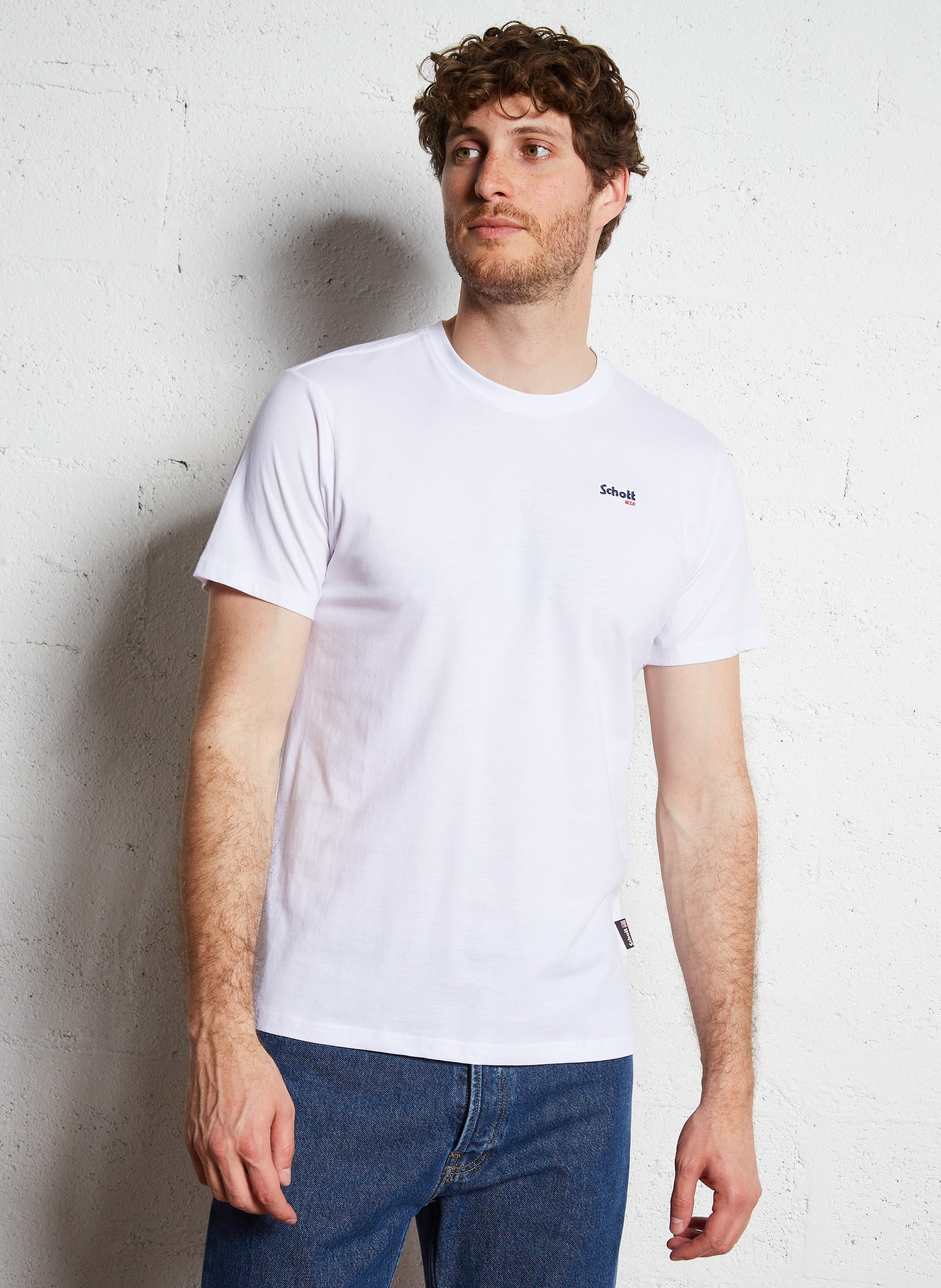 Tee-shirt manches courtes en coton SCHOTT