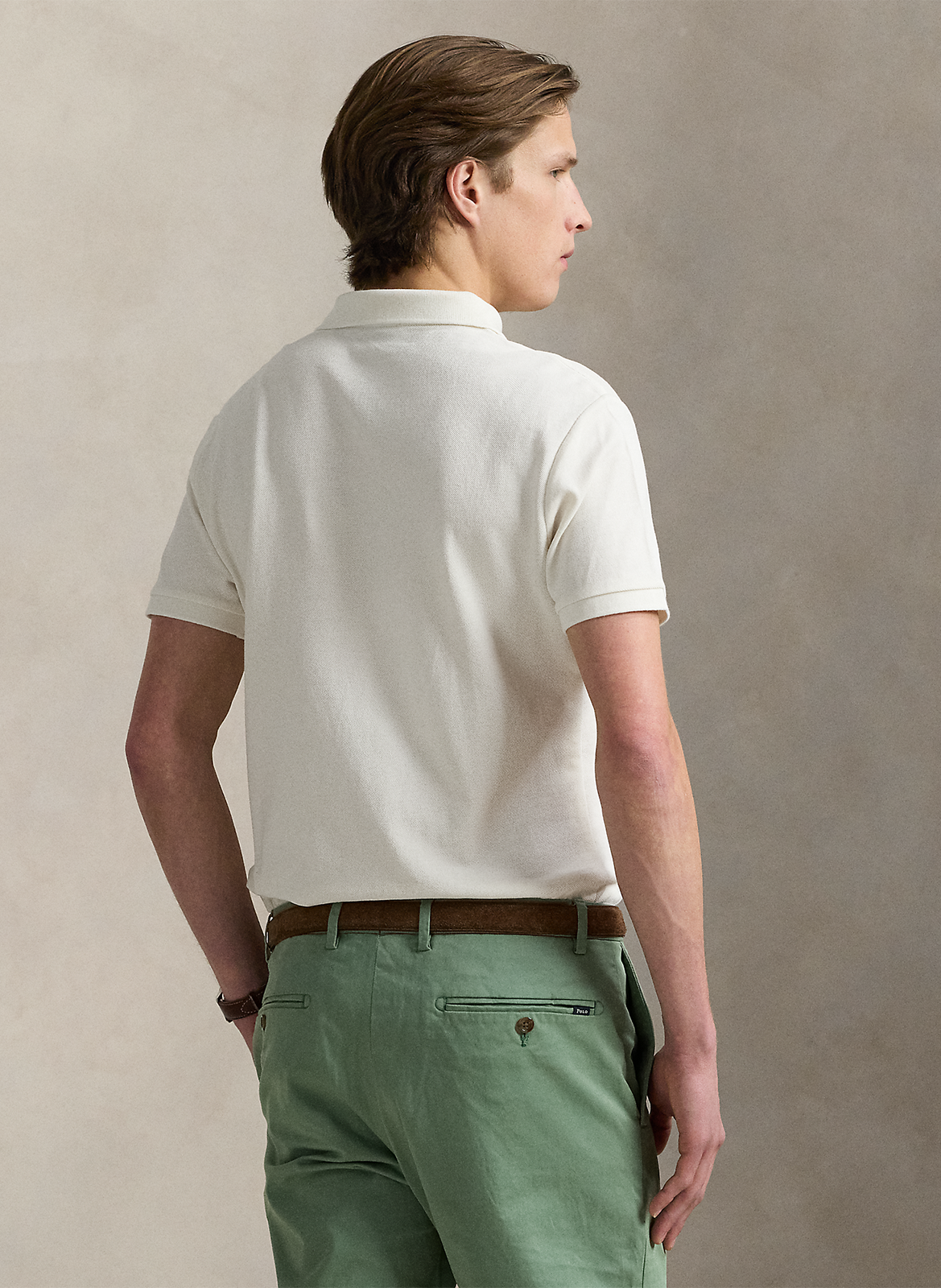 Getailleerde katoenen polo met korte mouwen POLO RALPH LAUREN Beige