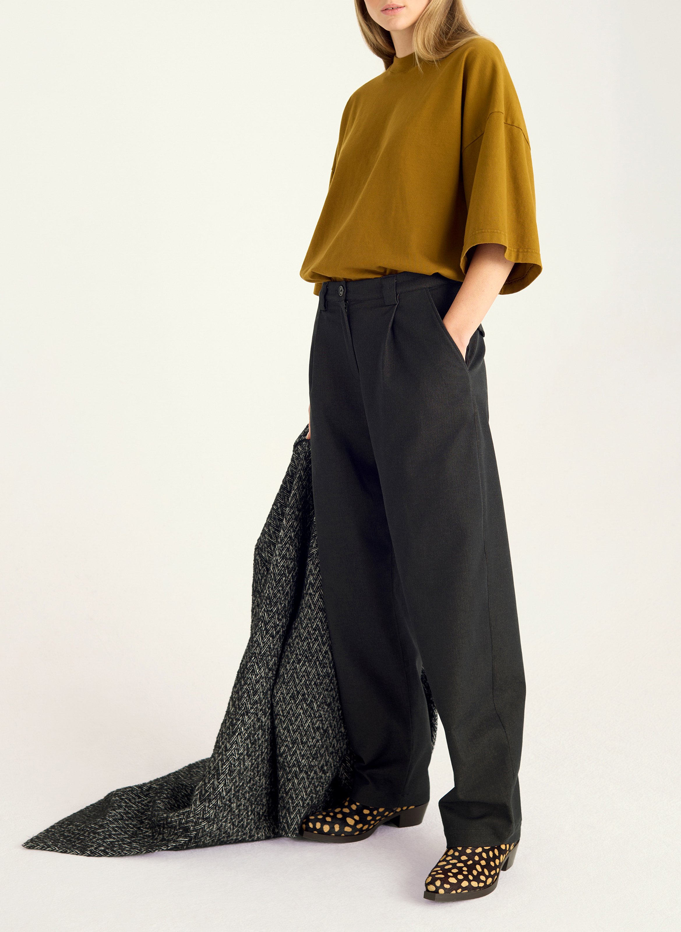 Oversized organic cotton T-shirt COTELAC Brown