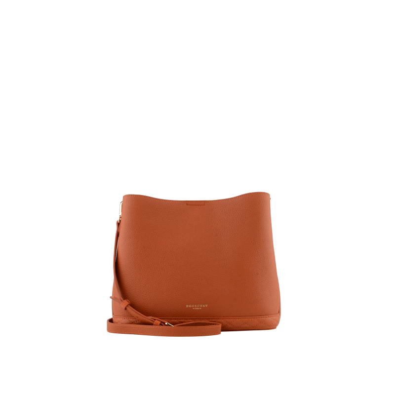 Satchel - cowhide leather POURCHET Orange