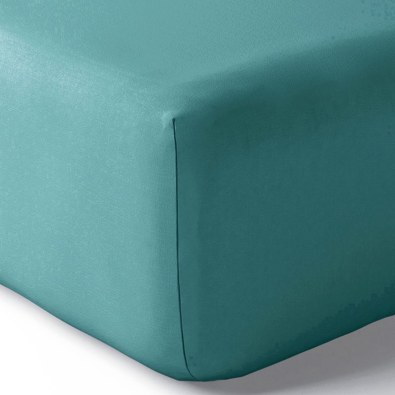 Percale cotton combed sheet set "Julian" 4 pieces for 180 x 200 cm "King size" bed pure cotton COTON PUR Blue