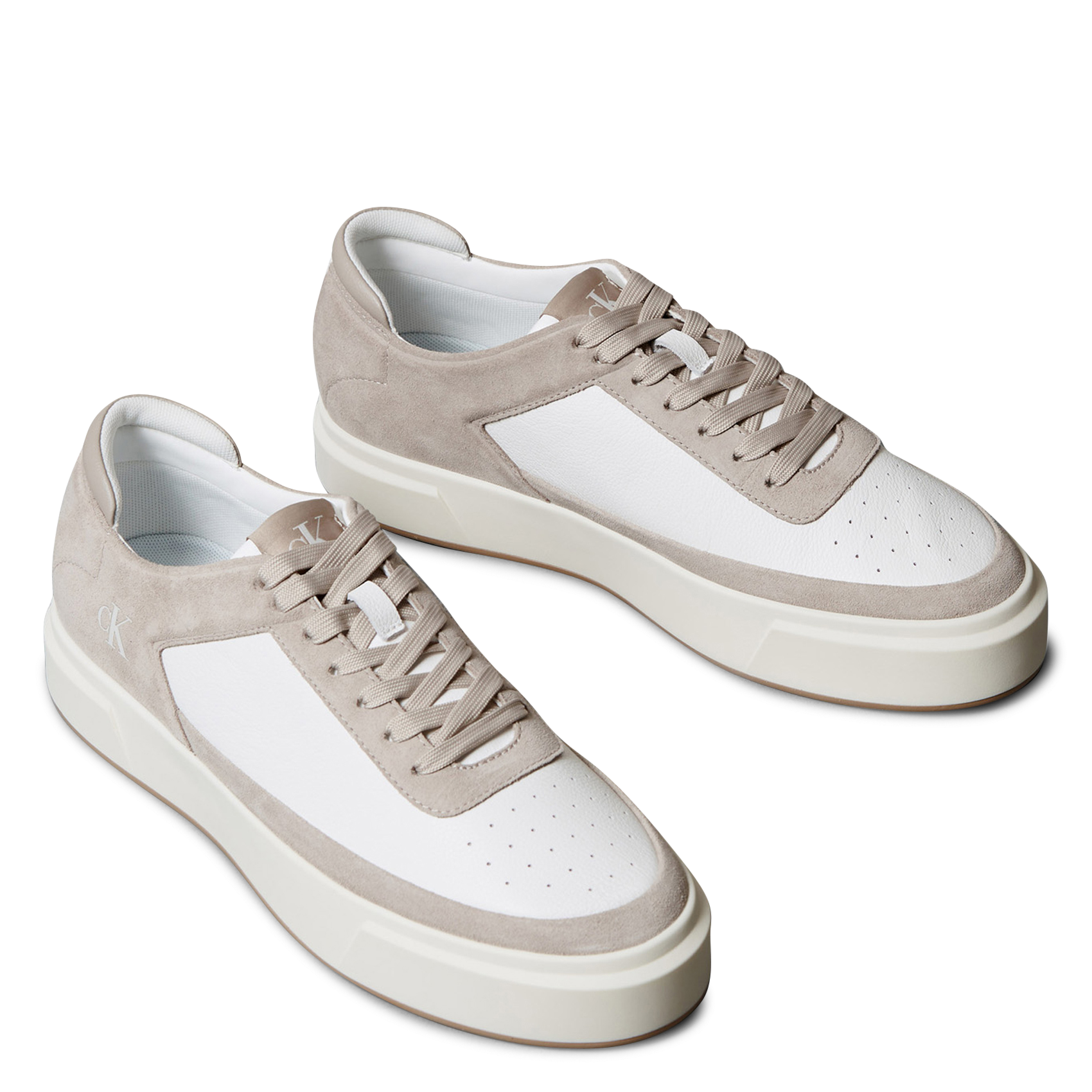 Flat low-top leather sneakers CALVIN KLEIN White