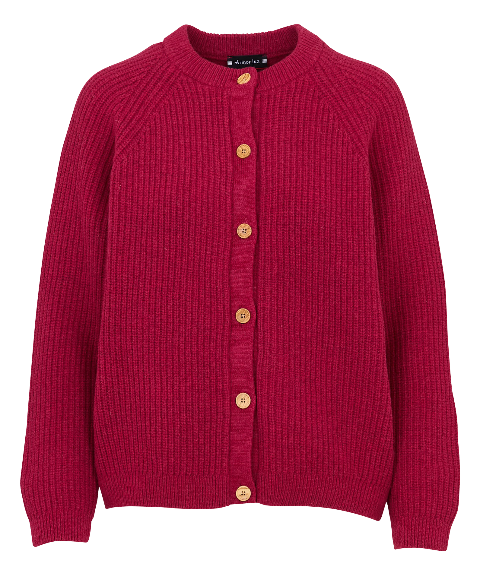 Cardigan boutonné en maille côtelée ARMOR LUX Rouge