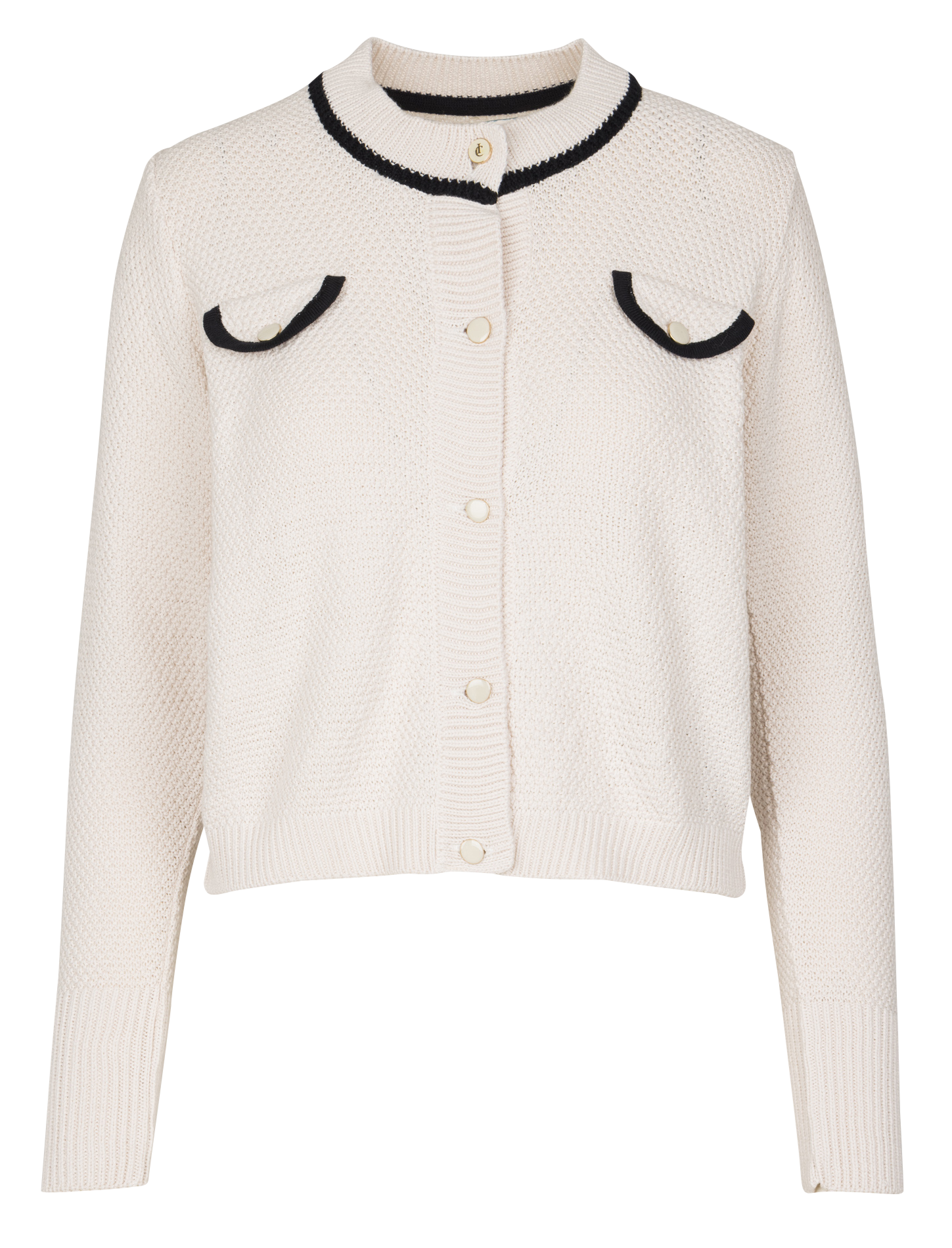 Cardigan con bottoni in maglia fantasia I CODE Bianco