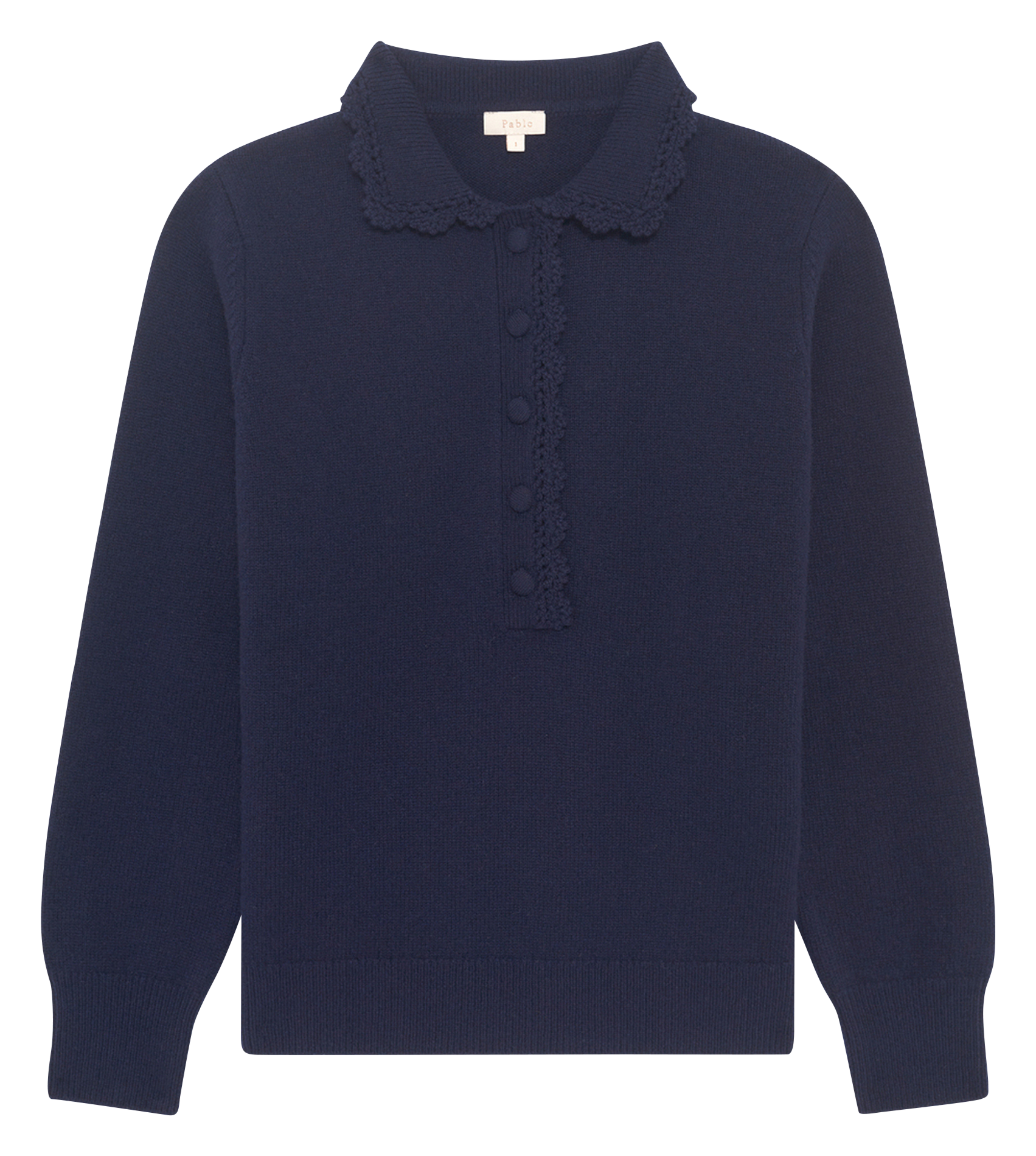 Wool polo neck sweater PABLO Blue