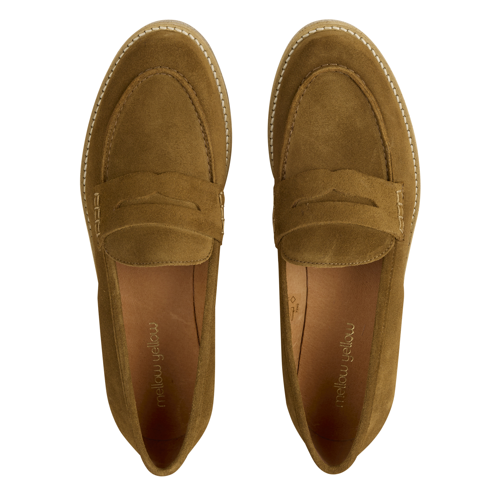 Velvet leather slip-on moccasins MELLOW YELLOW Brown
