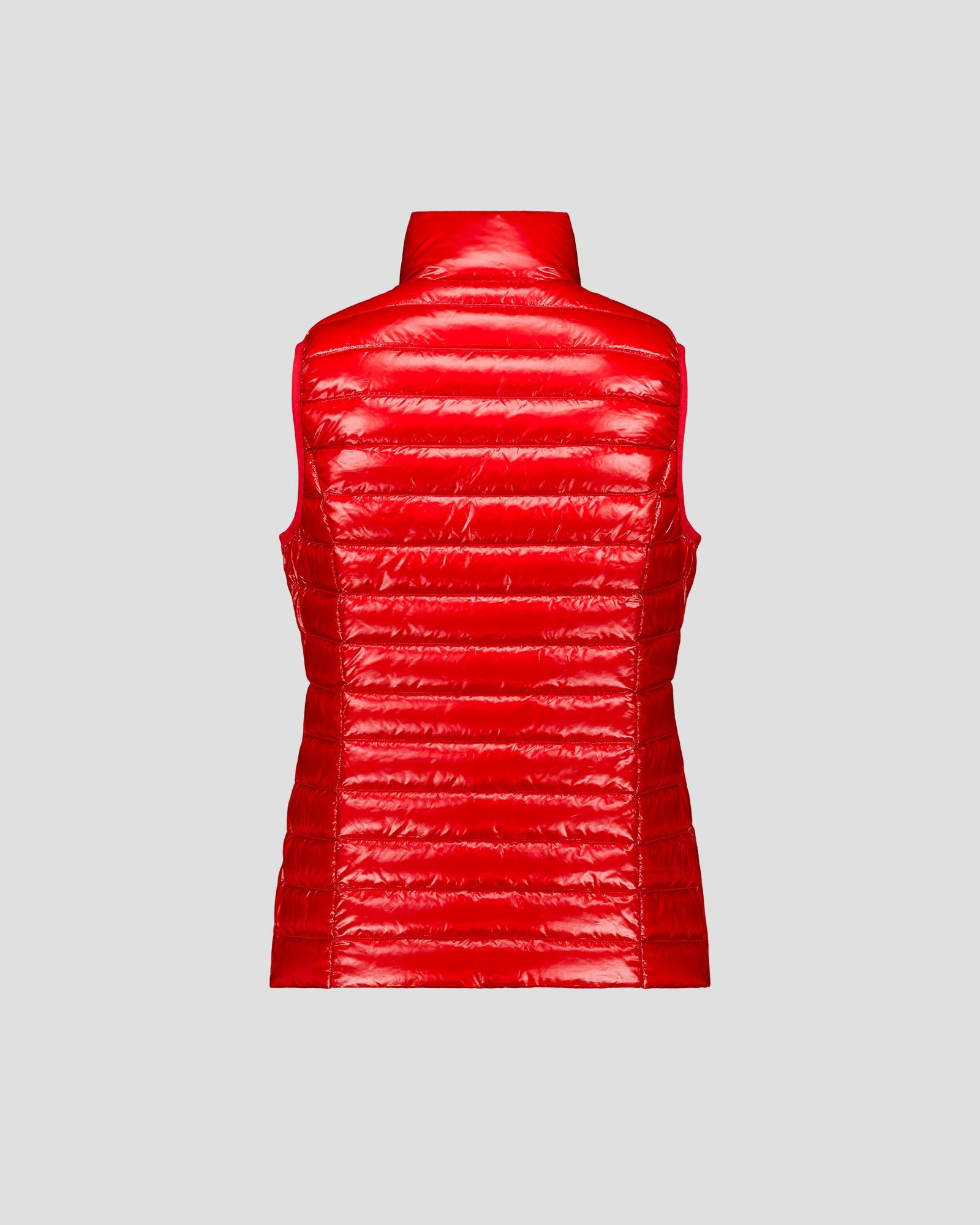Seda Shiny Sleeveless Lightweight Puffer Coat JOTT Red