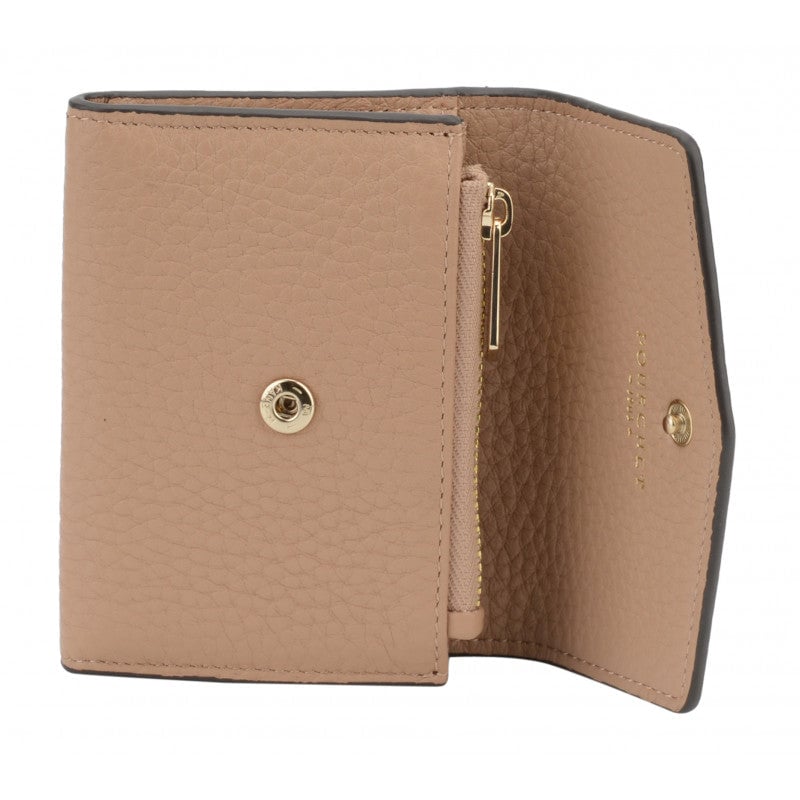 Leather coin purse POURCHET Brown