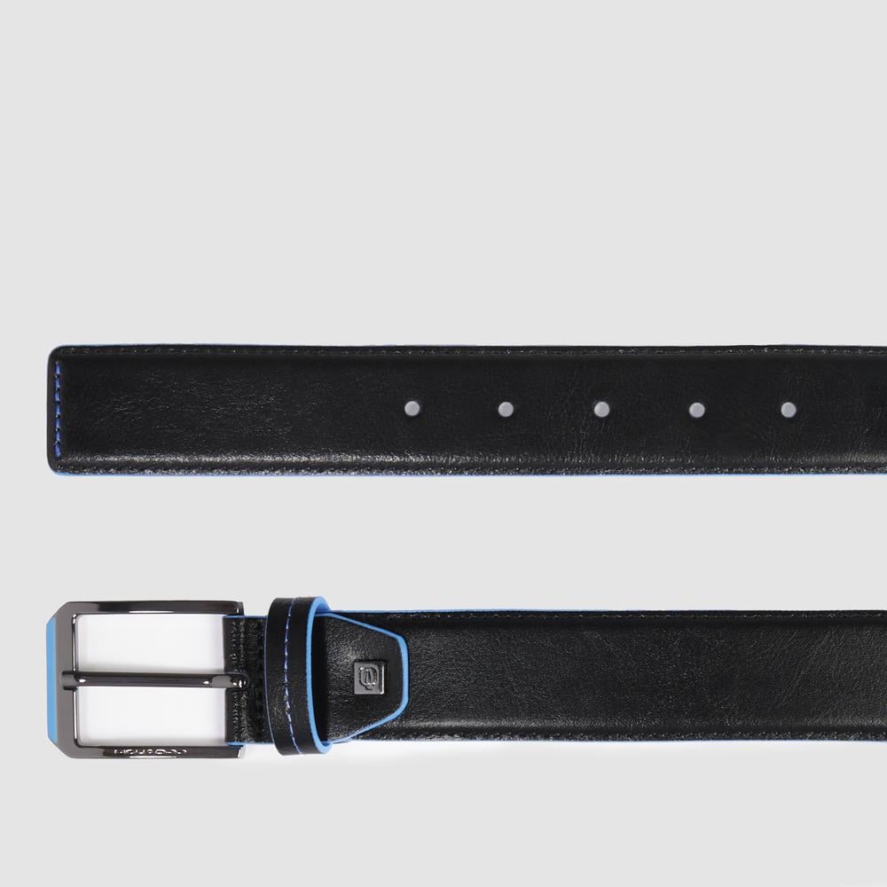 Men's leather belt with buckle. PIQUADRO Black