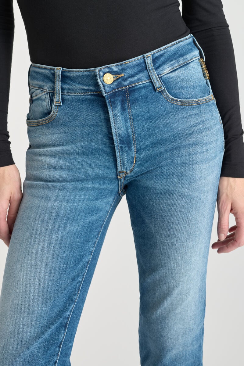 High-waisted straight leg push-up jeans, 7/8 length LE TEMPS DES CERISES Blue