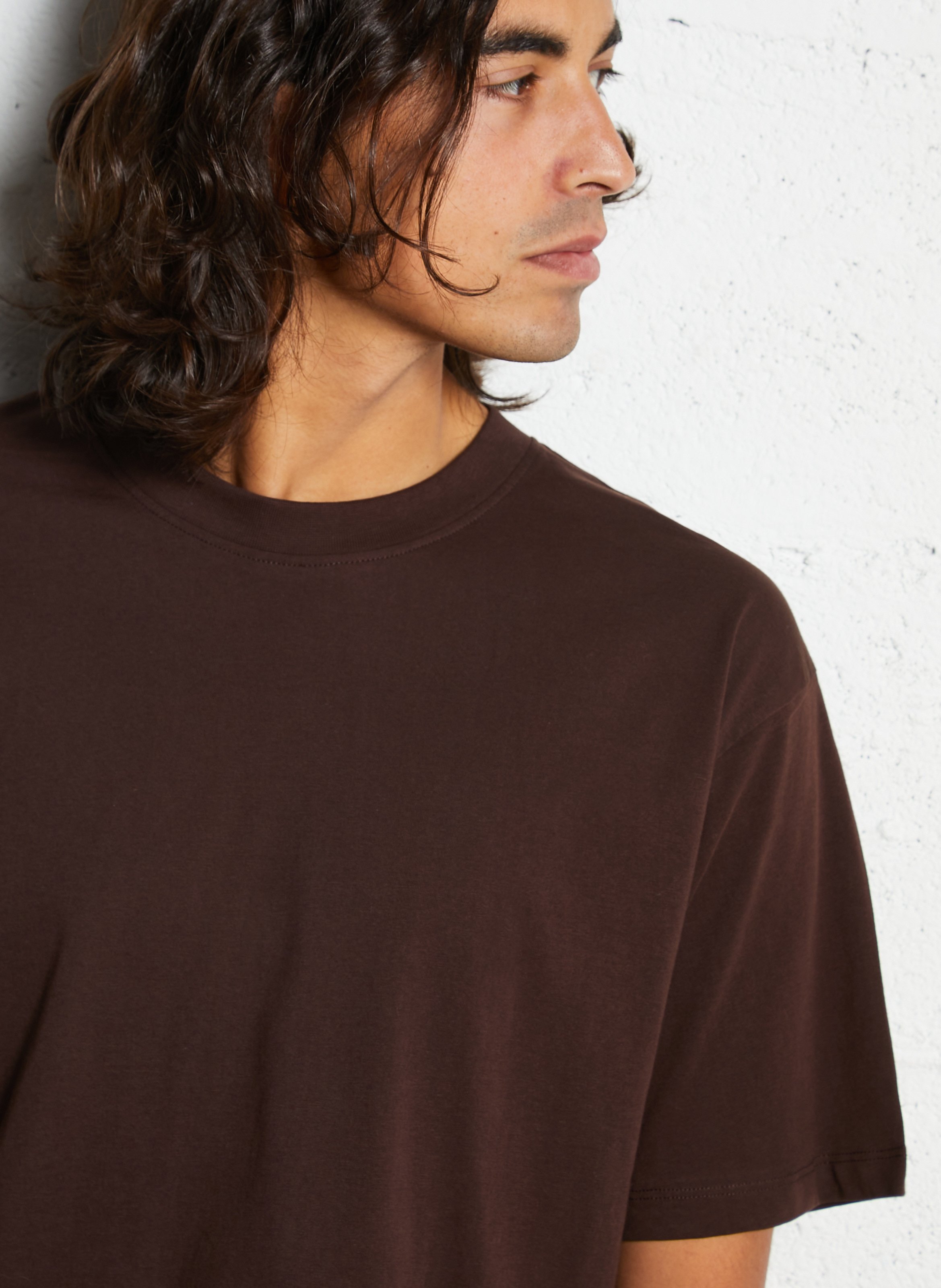 Tee-shirt oversize col rond en coton biologique MINIMUM Marron