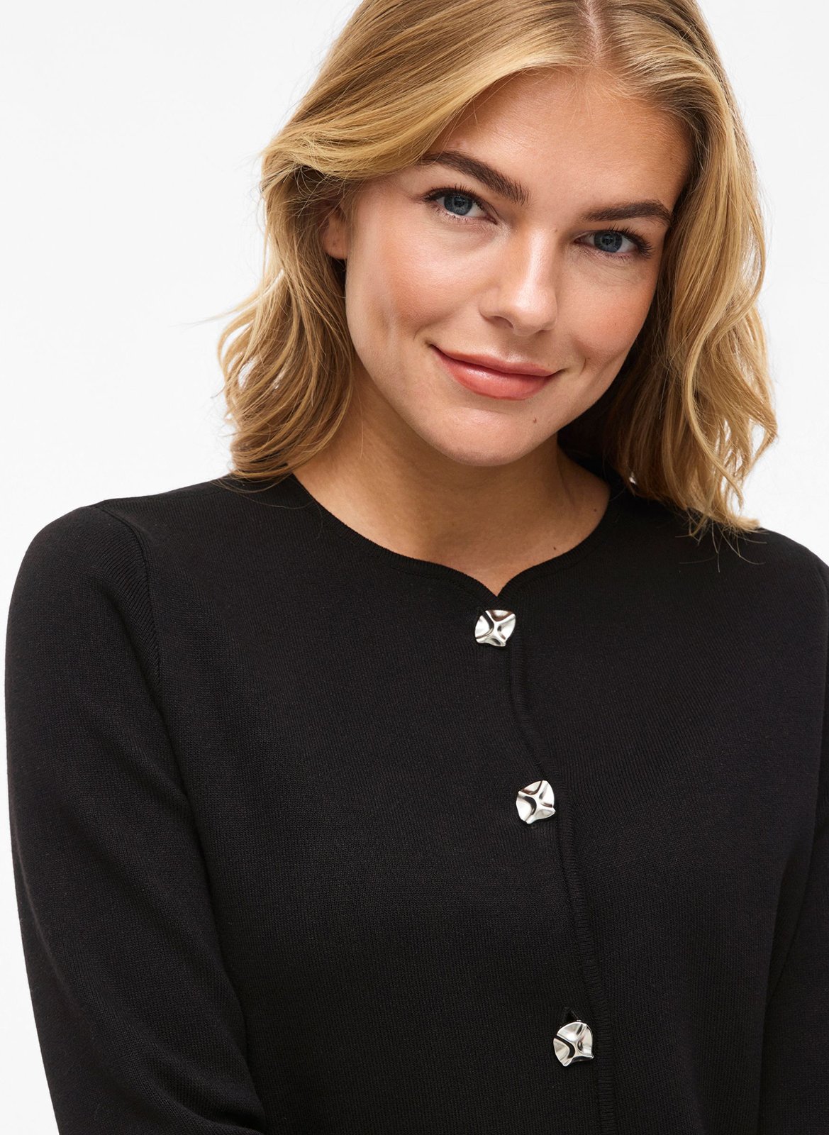 Cardigan droit boutonné VILA Noir
