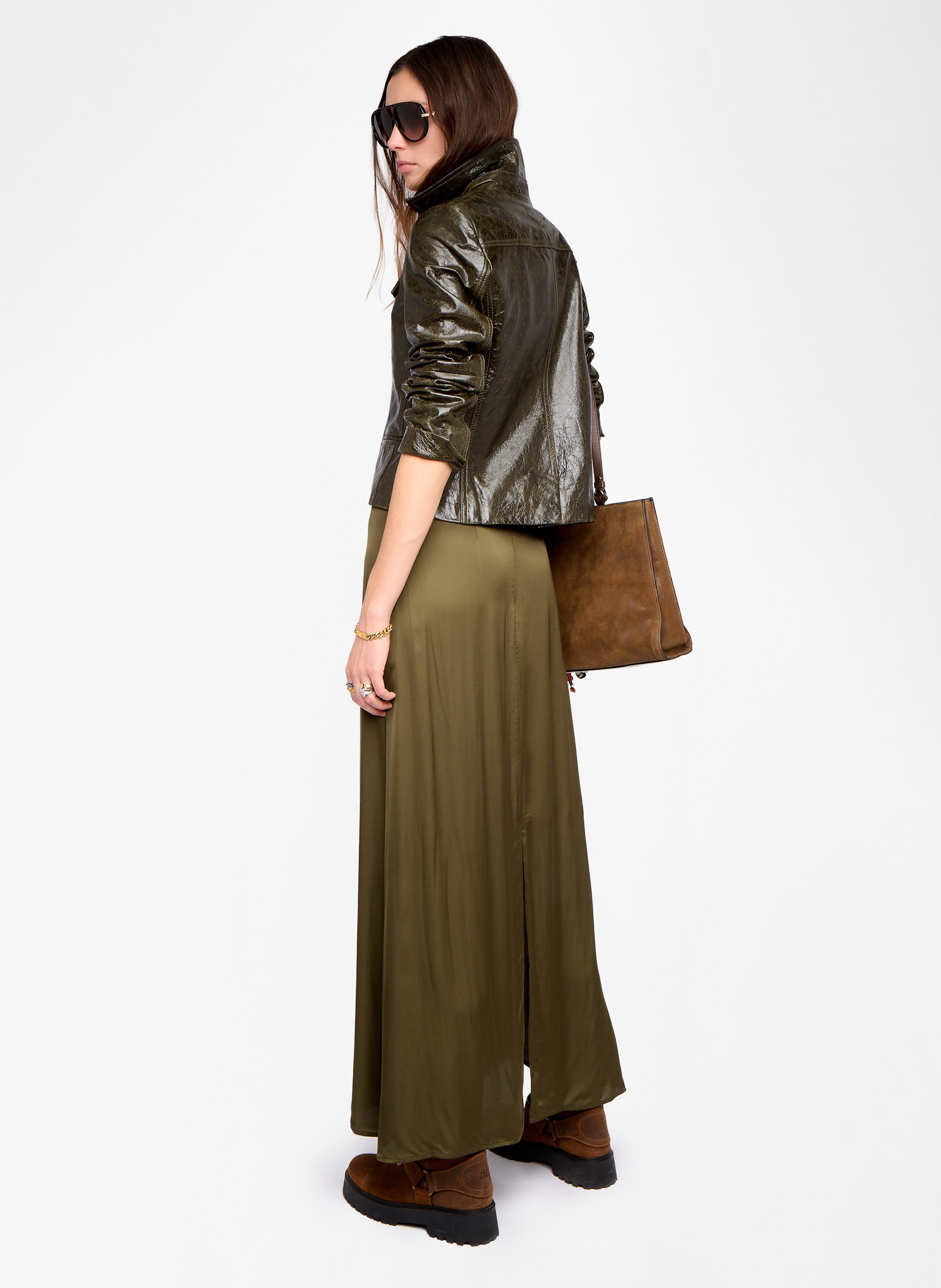 Jupe longue évasée fluide ZADIG&amp;VOLTAIRE Vert