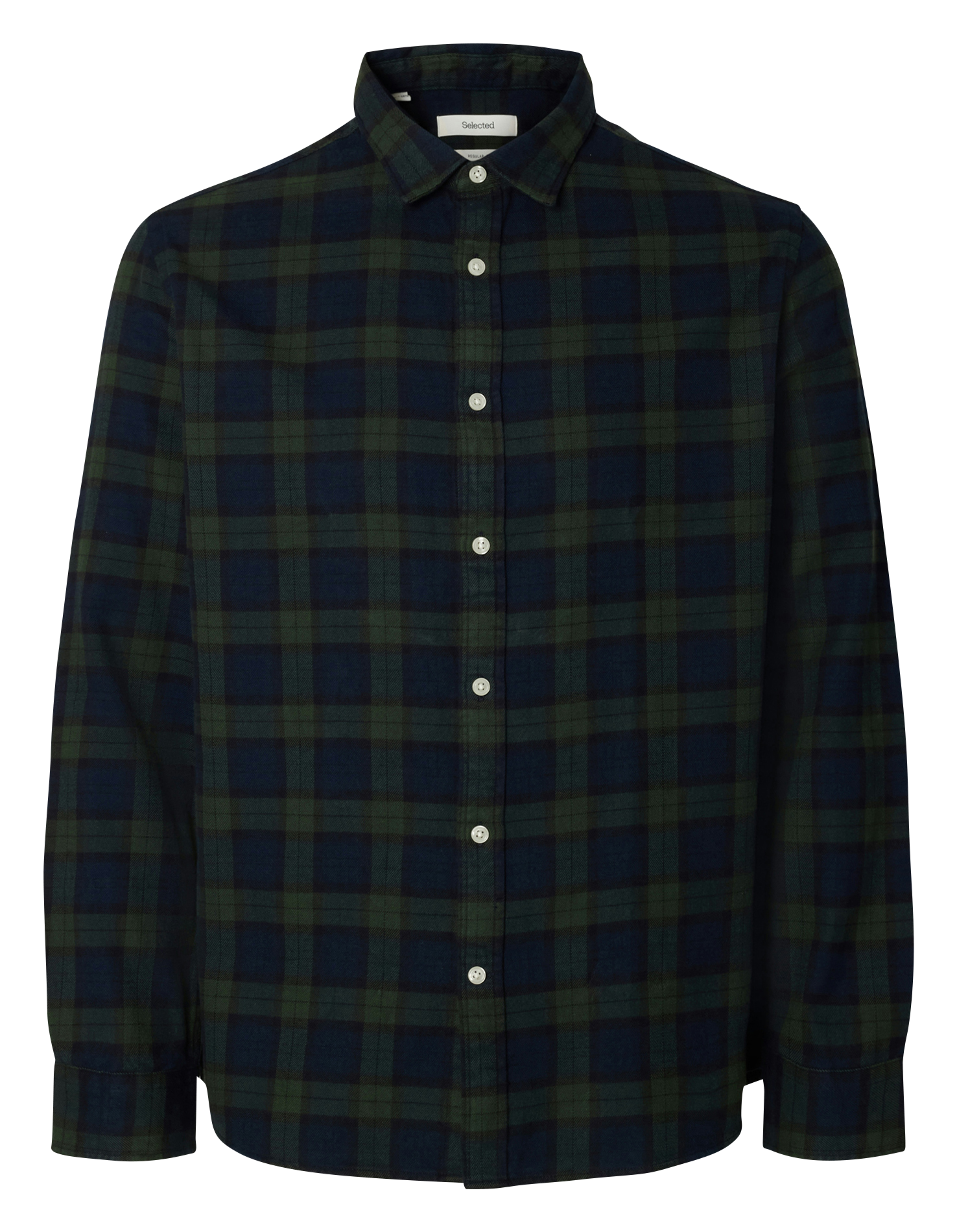 Bio-Baumwollbluse mit klassischem Kragen SELECTED Grun