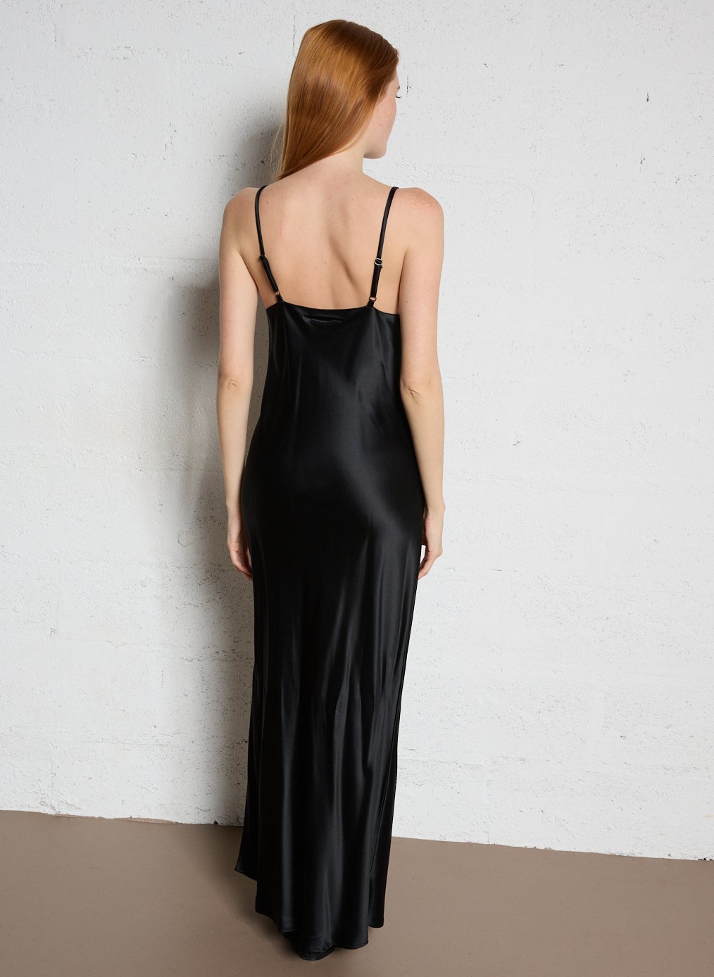 Long satin dress MAISON 123 Black