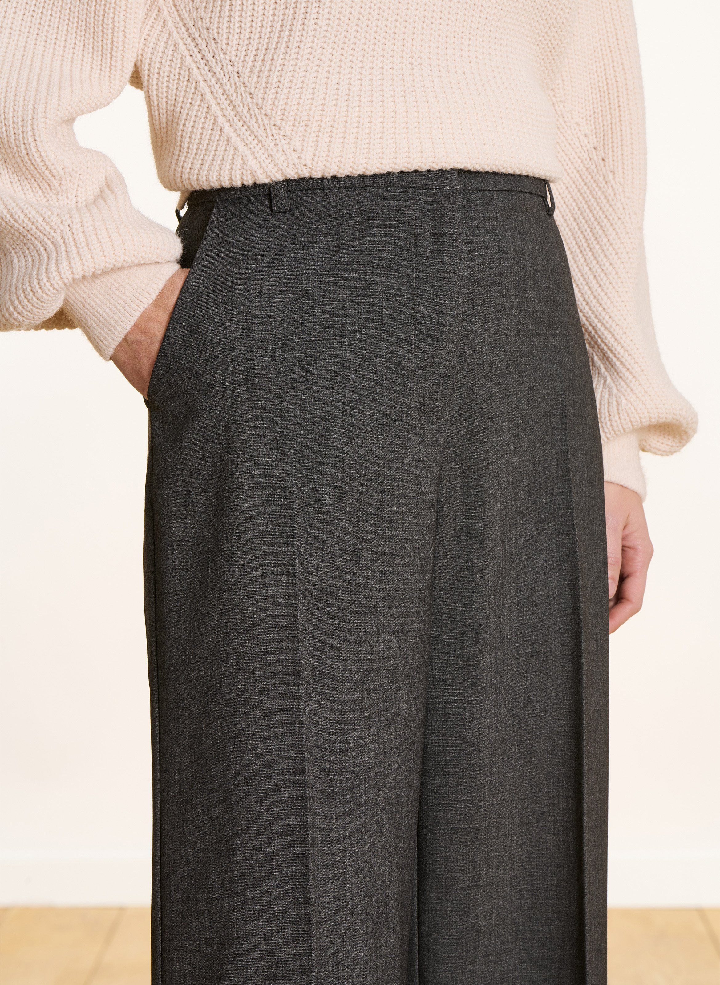 Wijde broek met omgeslagen pijpen LA FEE MARABOUTEE Grijs