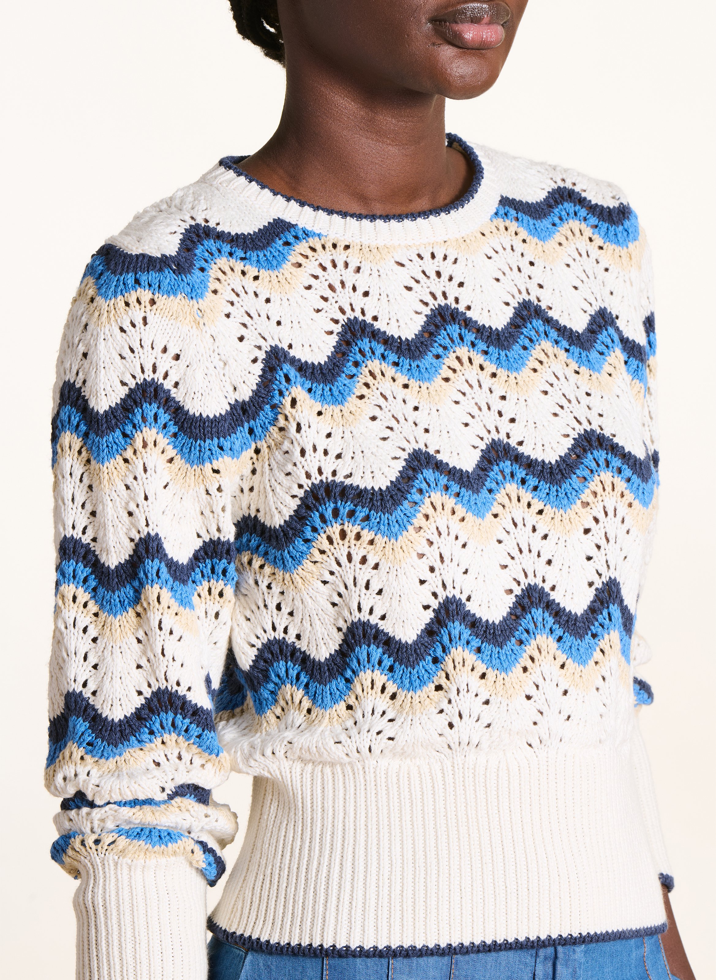 Lull ronde hals met strepen LA FEE MARABOUTEE Blauw