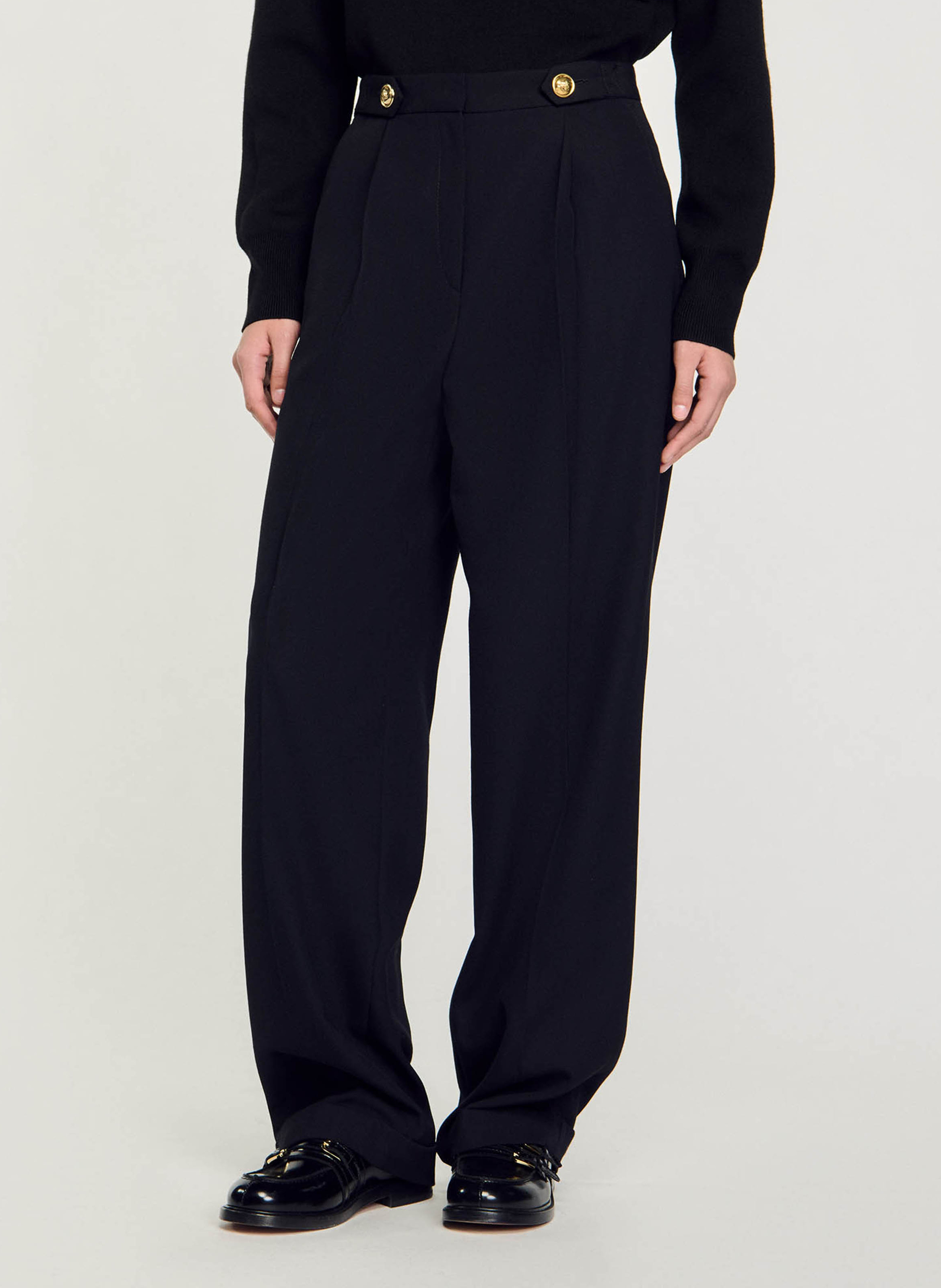 Pantalon large fluide SANDRO Noir