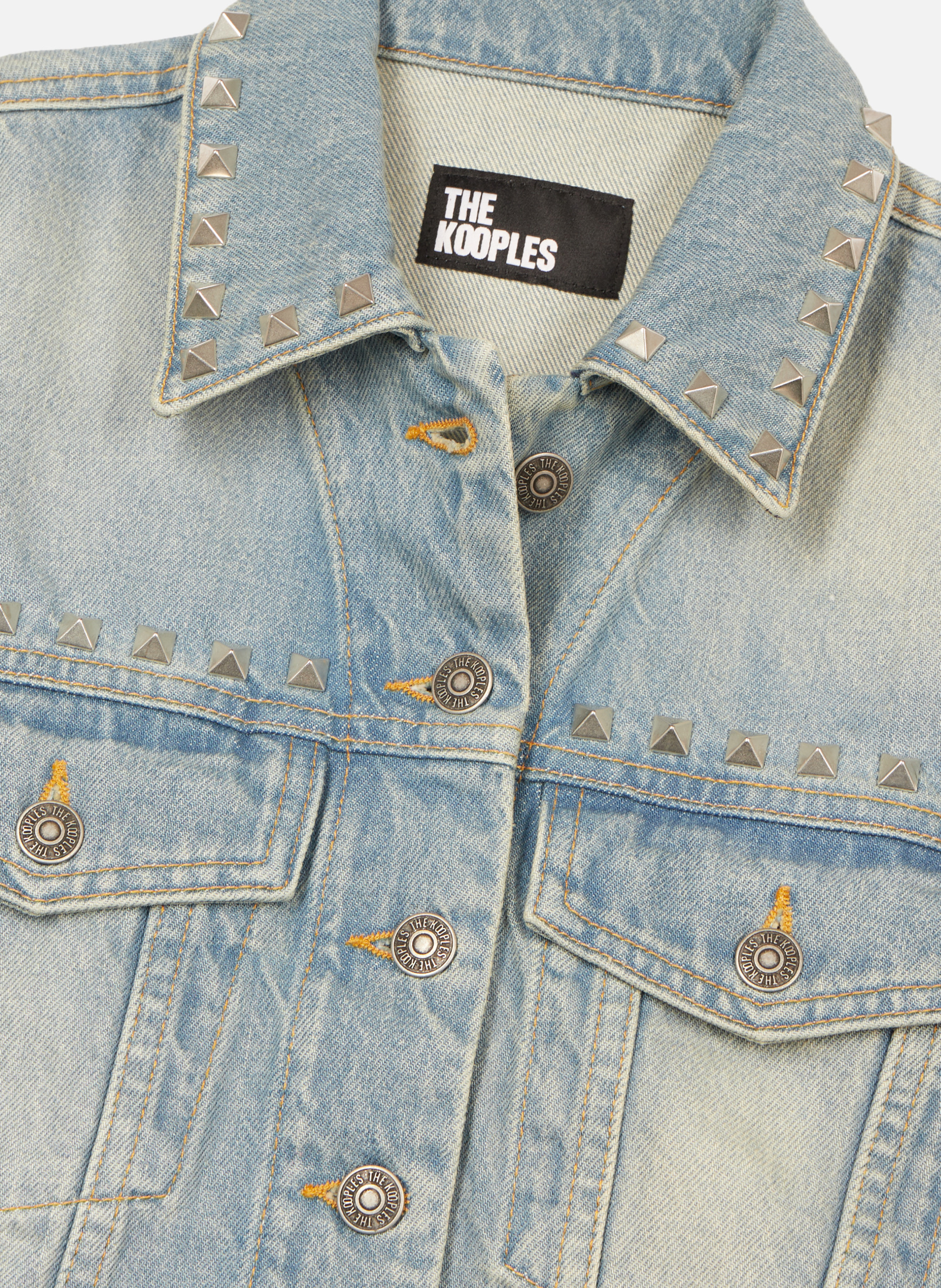 Blouson en denim avec franges et studs THE KOOPLES Bleu