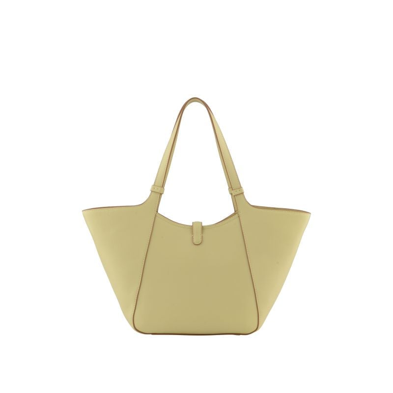 Calfskin leather shoulder bag POURCHET Yellow