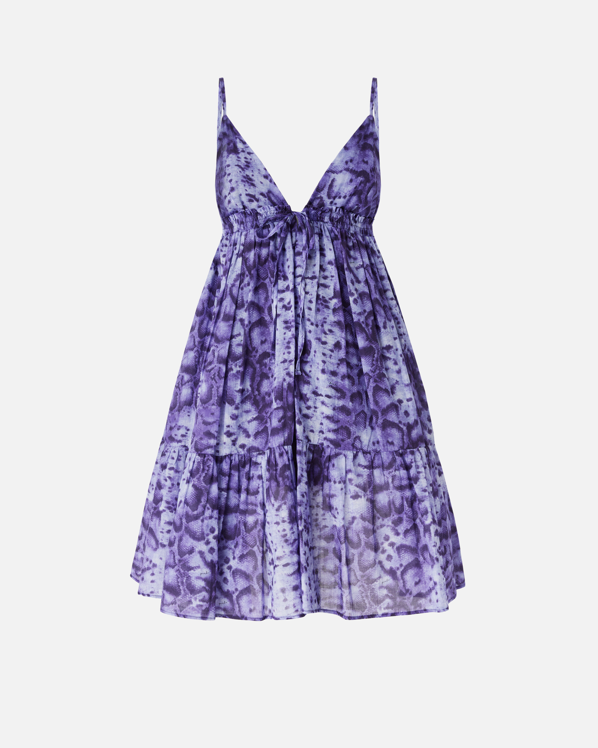 Short snakeskin print dress PINKO Purple