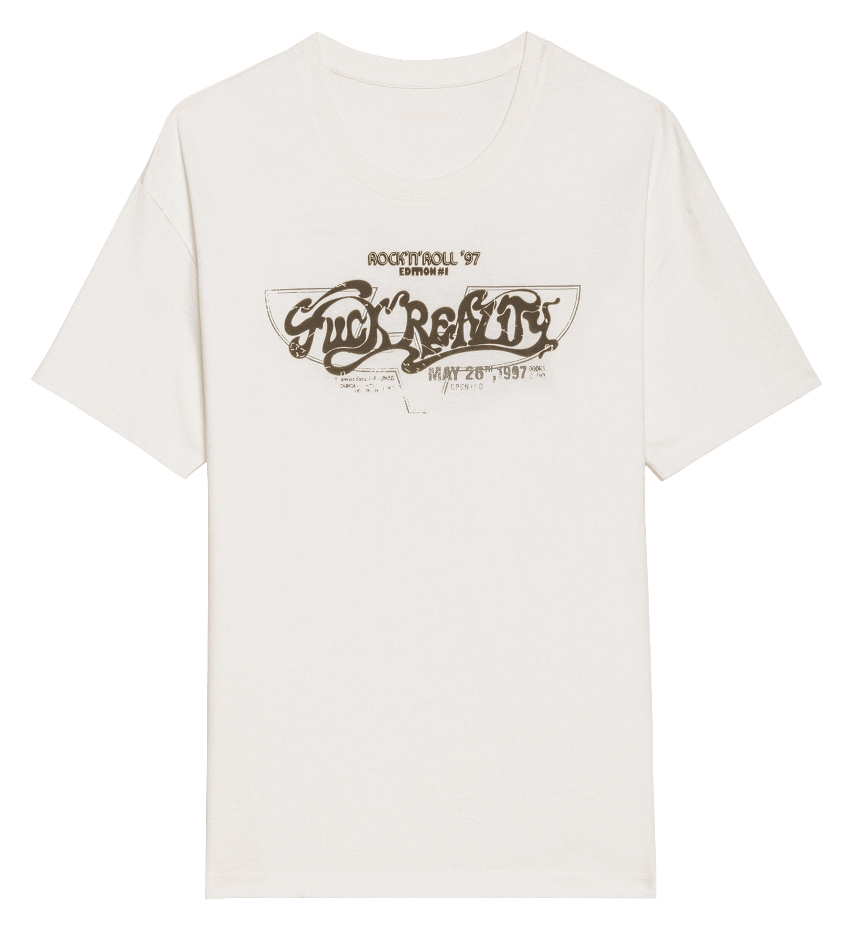 Tee-shirt droit col rond sérigraphié en coton bio ZADIG&VOLTAIRE White