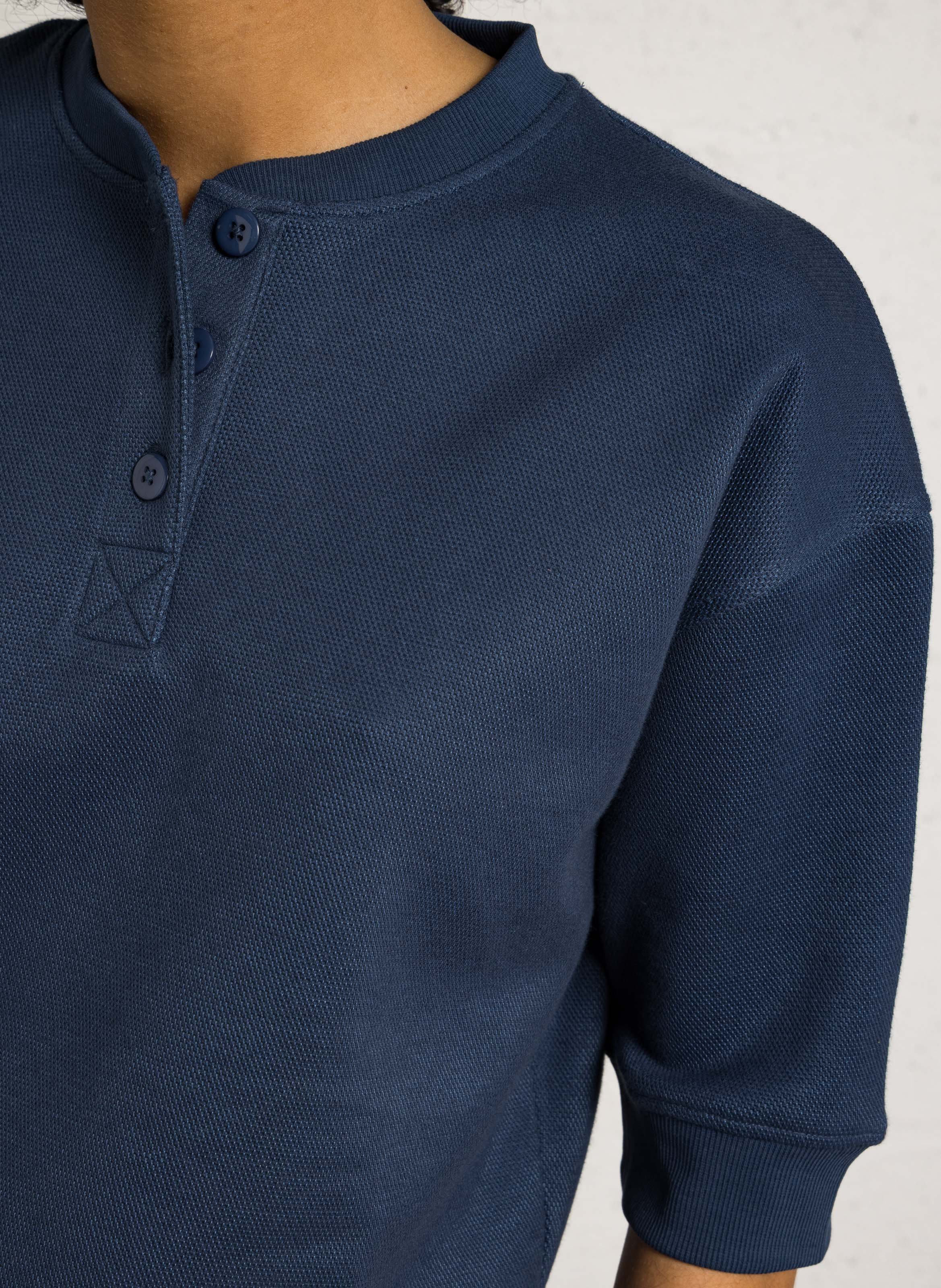 Top col rond boutonné uni MAISON 123 Violet