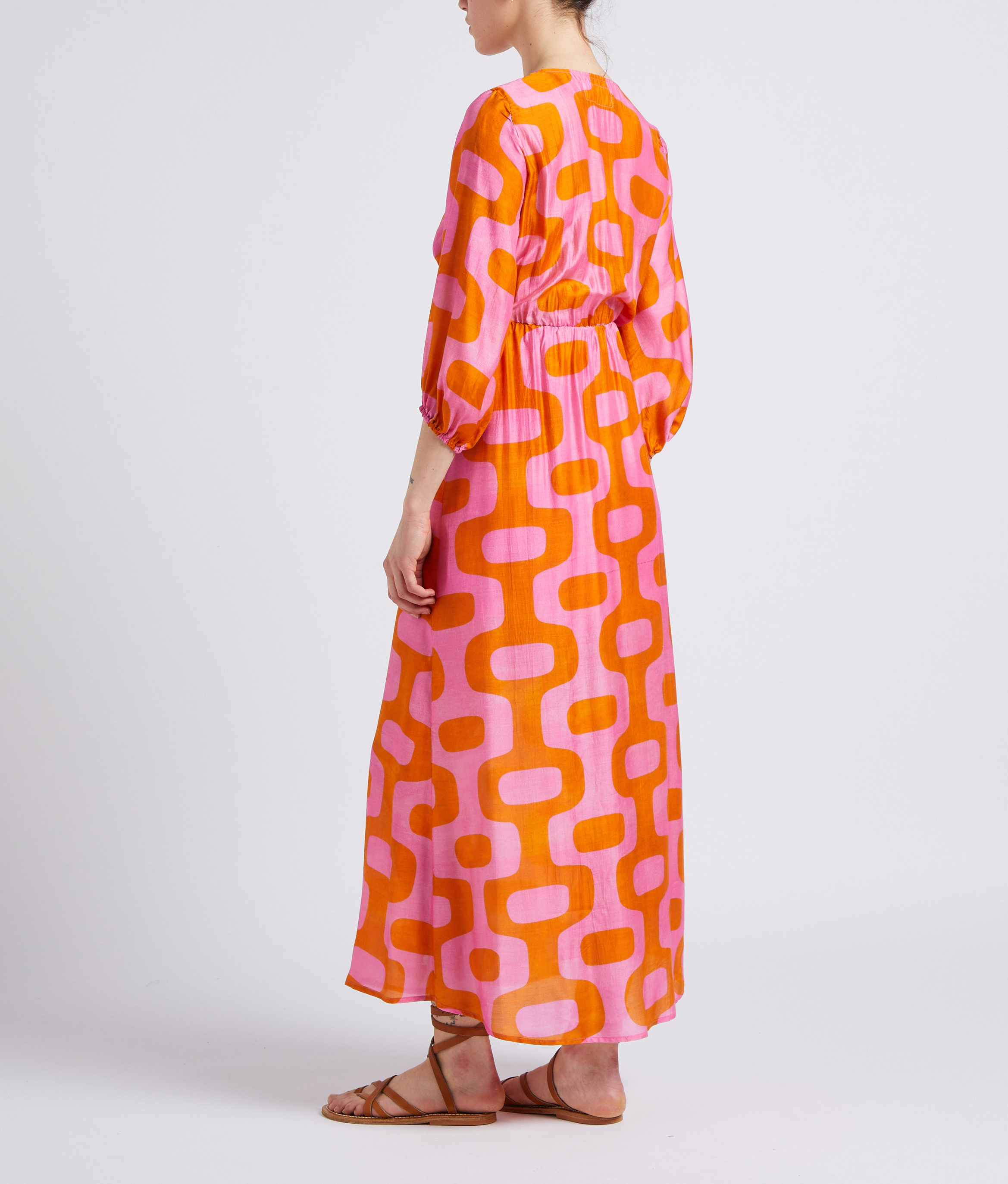 Robe longue ouverte imprimée SUNDRESS Multicolore