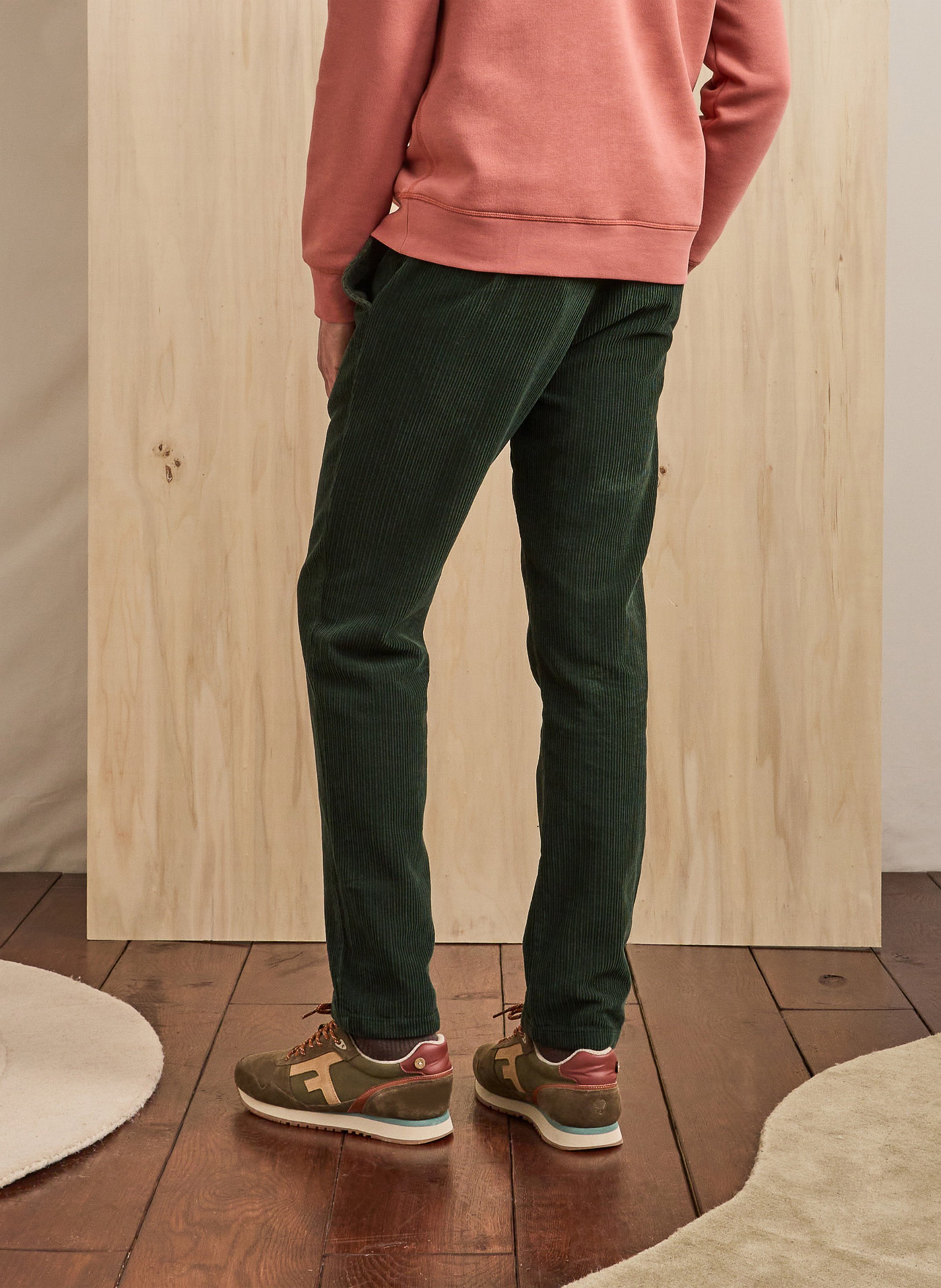 Straight corduroy pants FAGUO Green