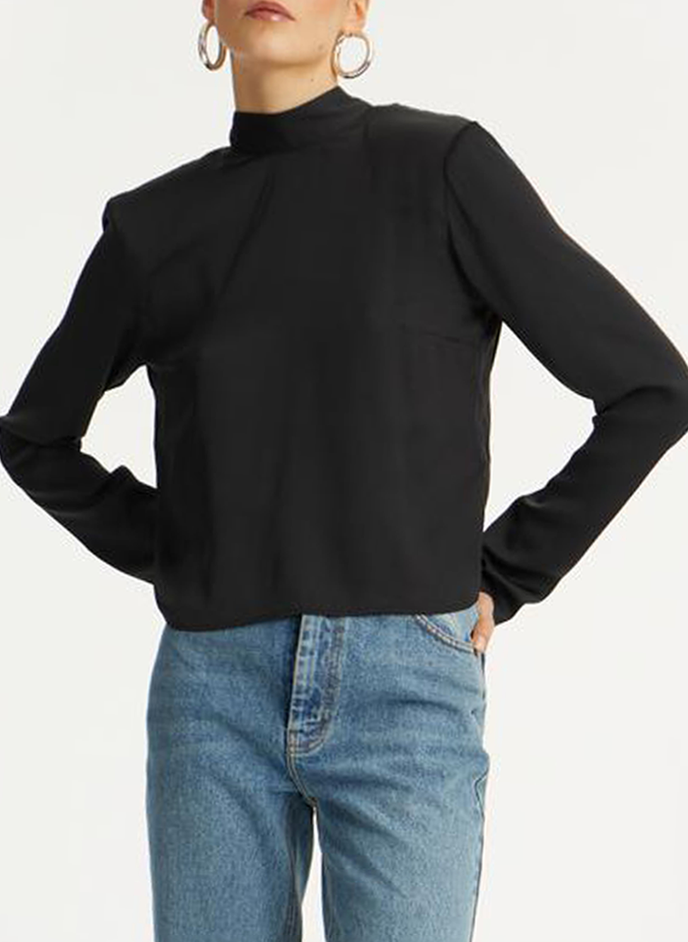 Printed viscose top ROTATE Black